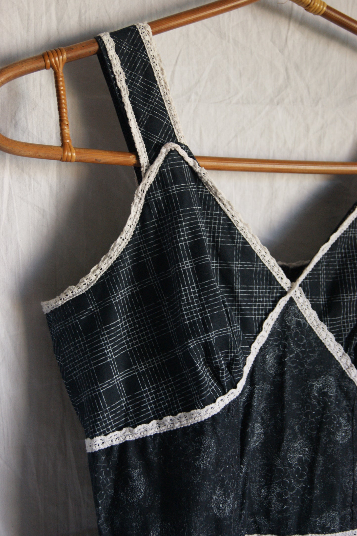 1970s Hand-Sewn Tartan & Paisley Folk Dress - XS