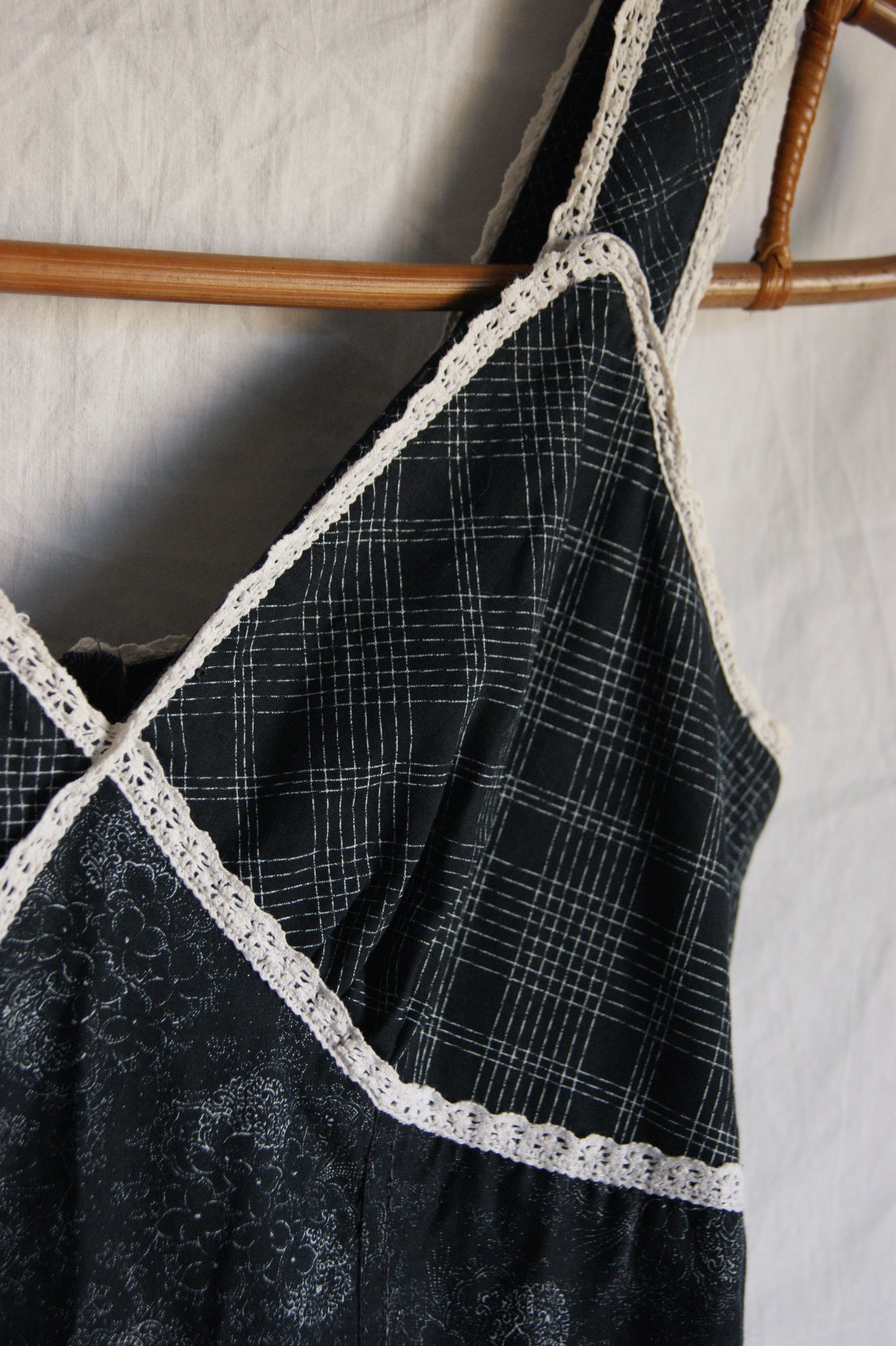 1970s Hand-Sewn Tartan & Paisley Folk Dress - XS