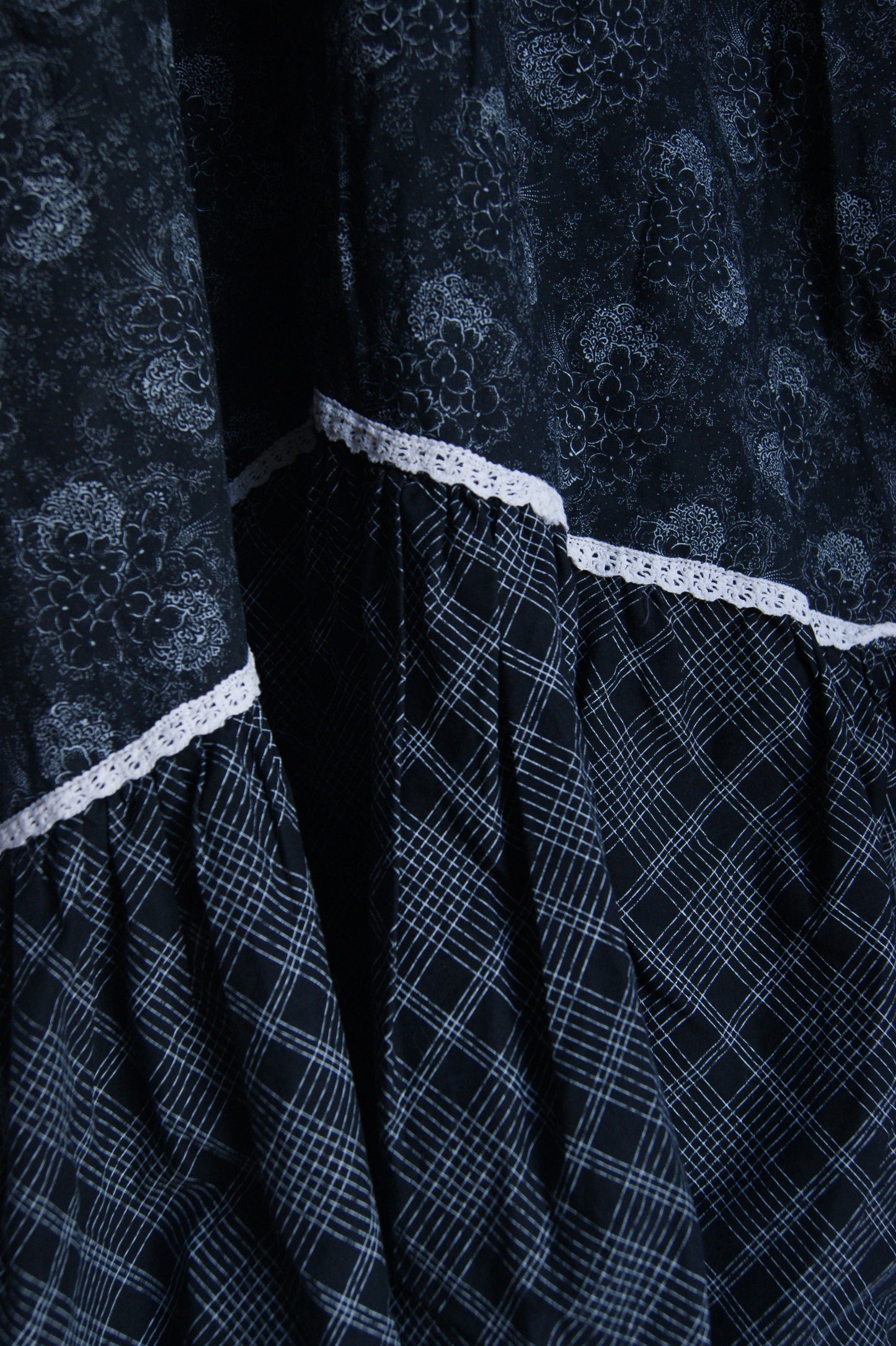 1970s Hand-Sewn Tartan & Paisley Folk Dress - XS