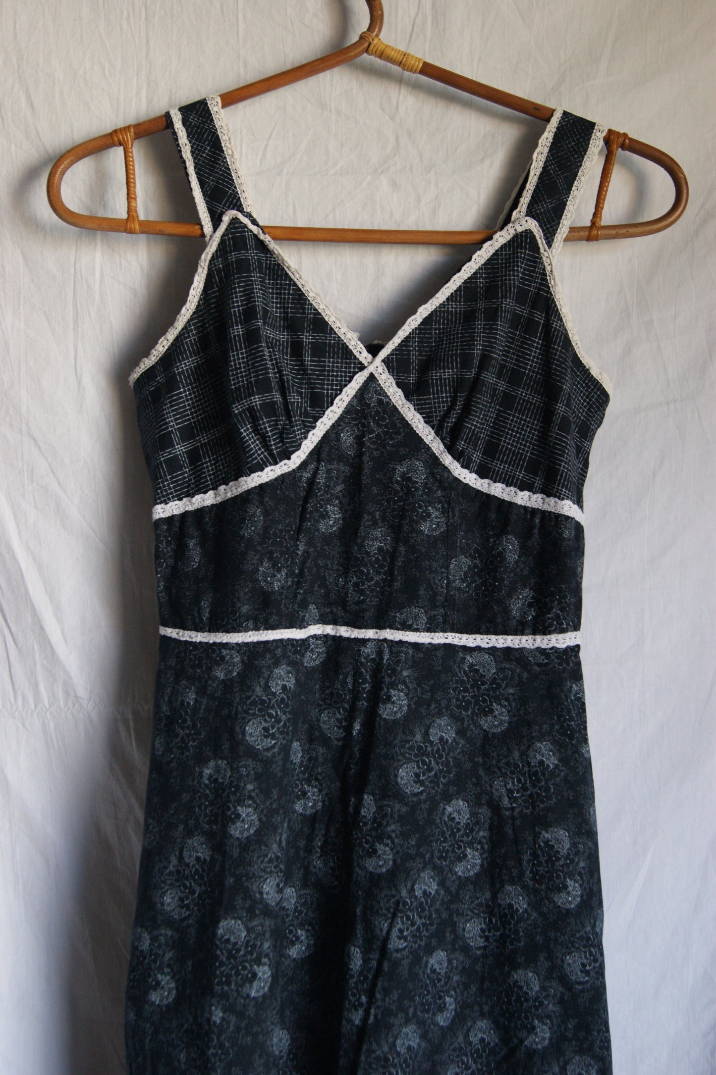 1970s Hand-Sewn Tartan & Paisley Folk Dress - XS