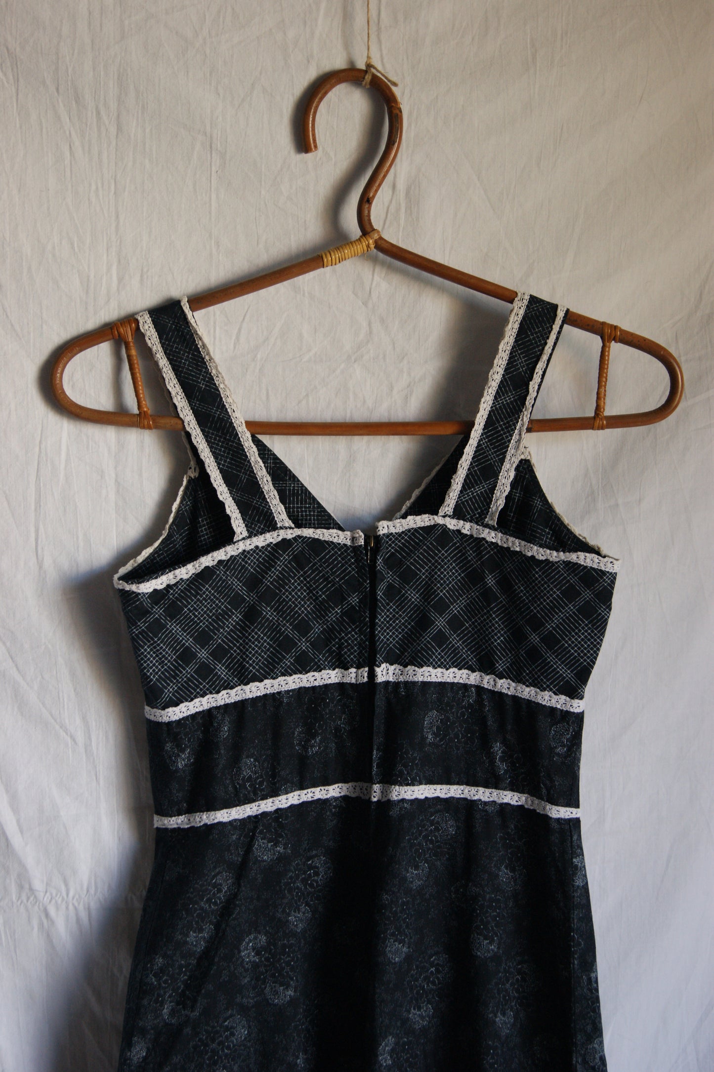 1970s Hand-Sewn Tartan & Paisley Folk Dress - XS