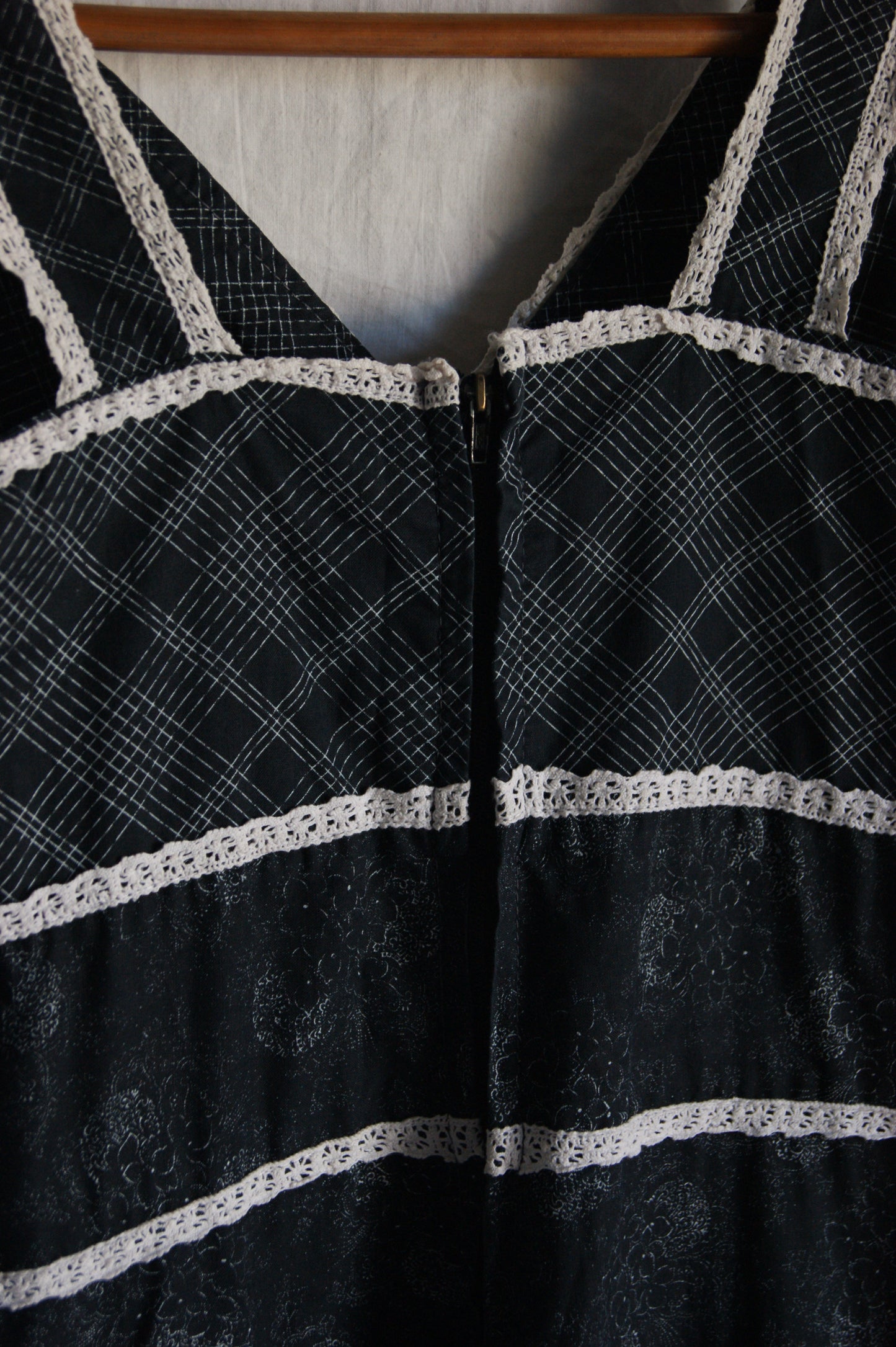 1970s Hand-Sewn Tartan & Paisley Folk Dress - XS