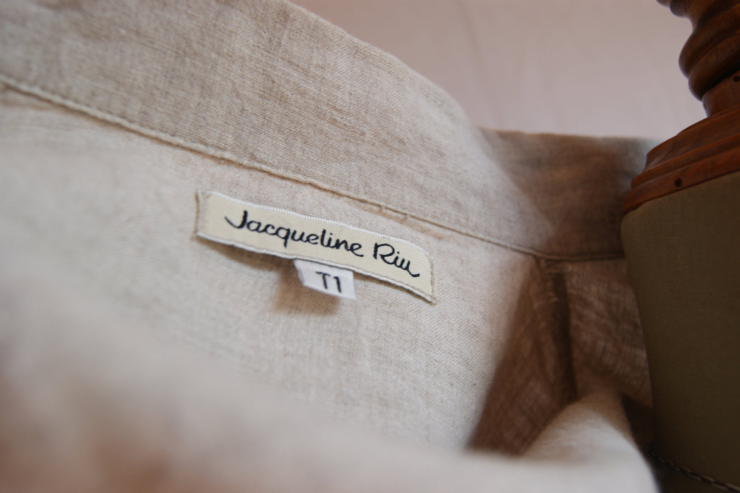 1980s Natural Linen Long Blouse - M