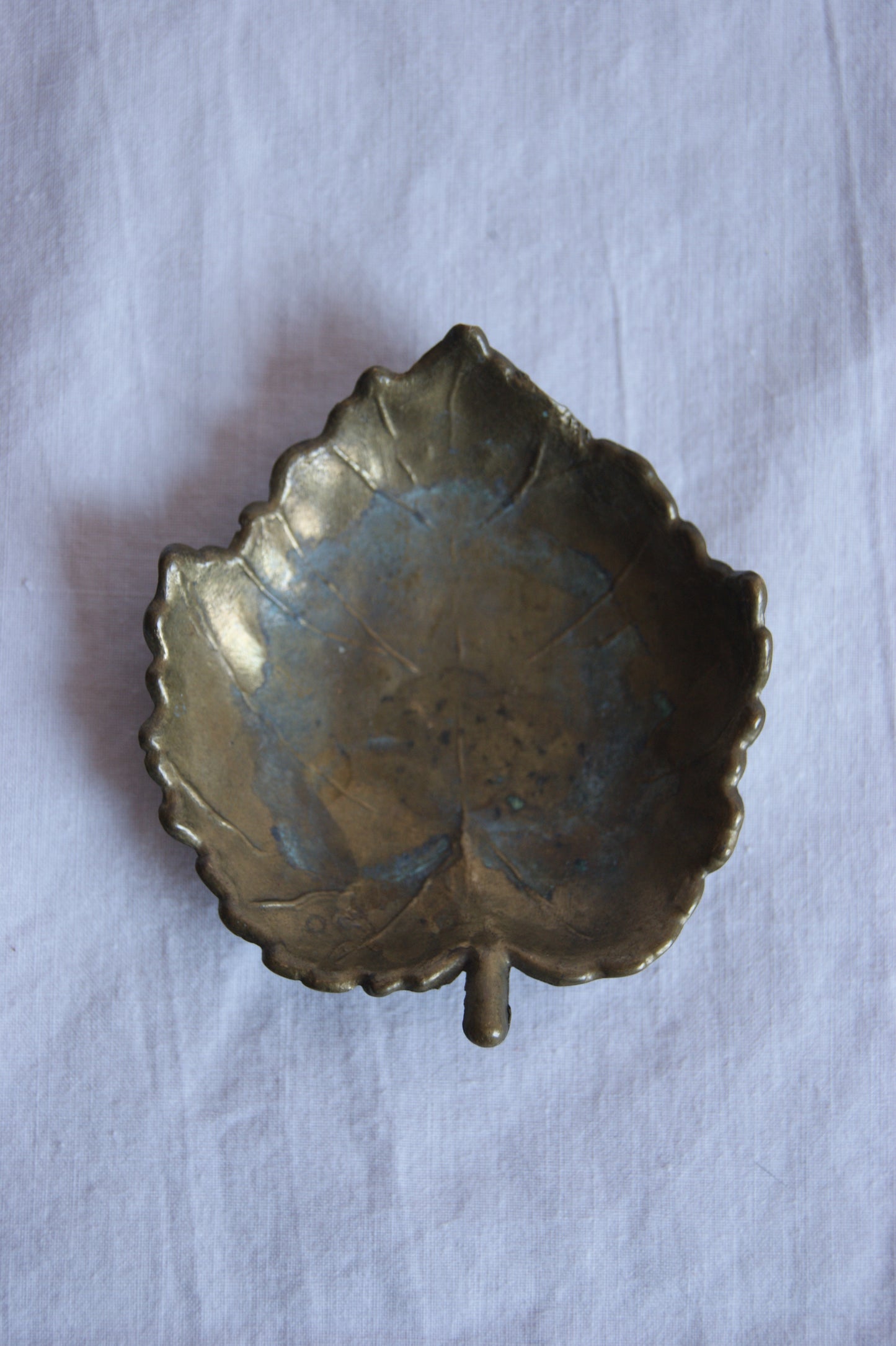 Antique Brass Leaf Trinket Dish