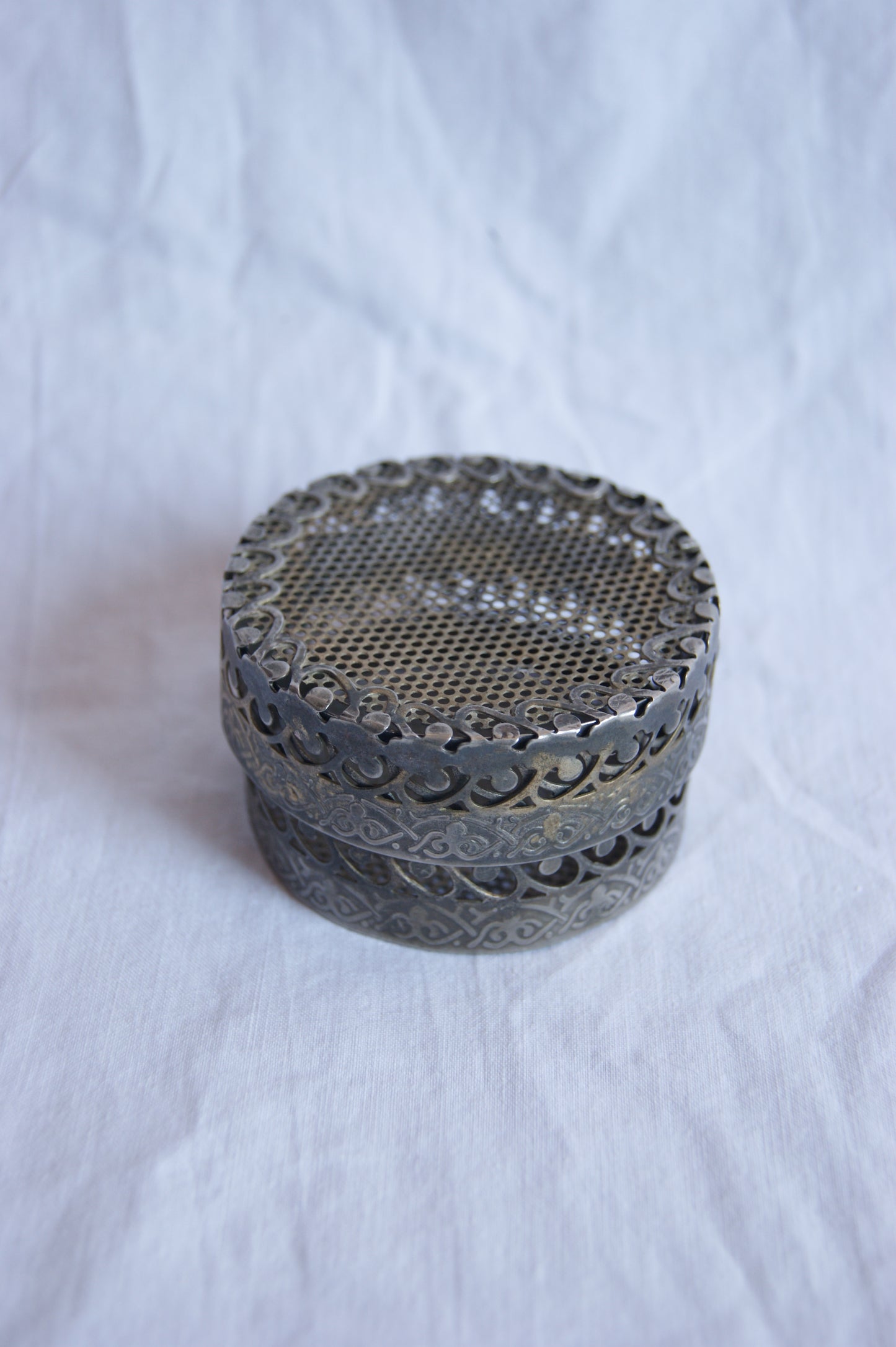 Antique Ornate Metal Trinket Box