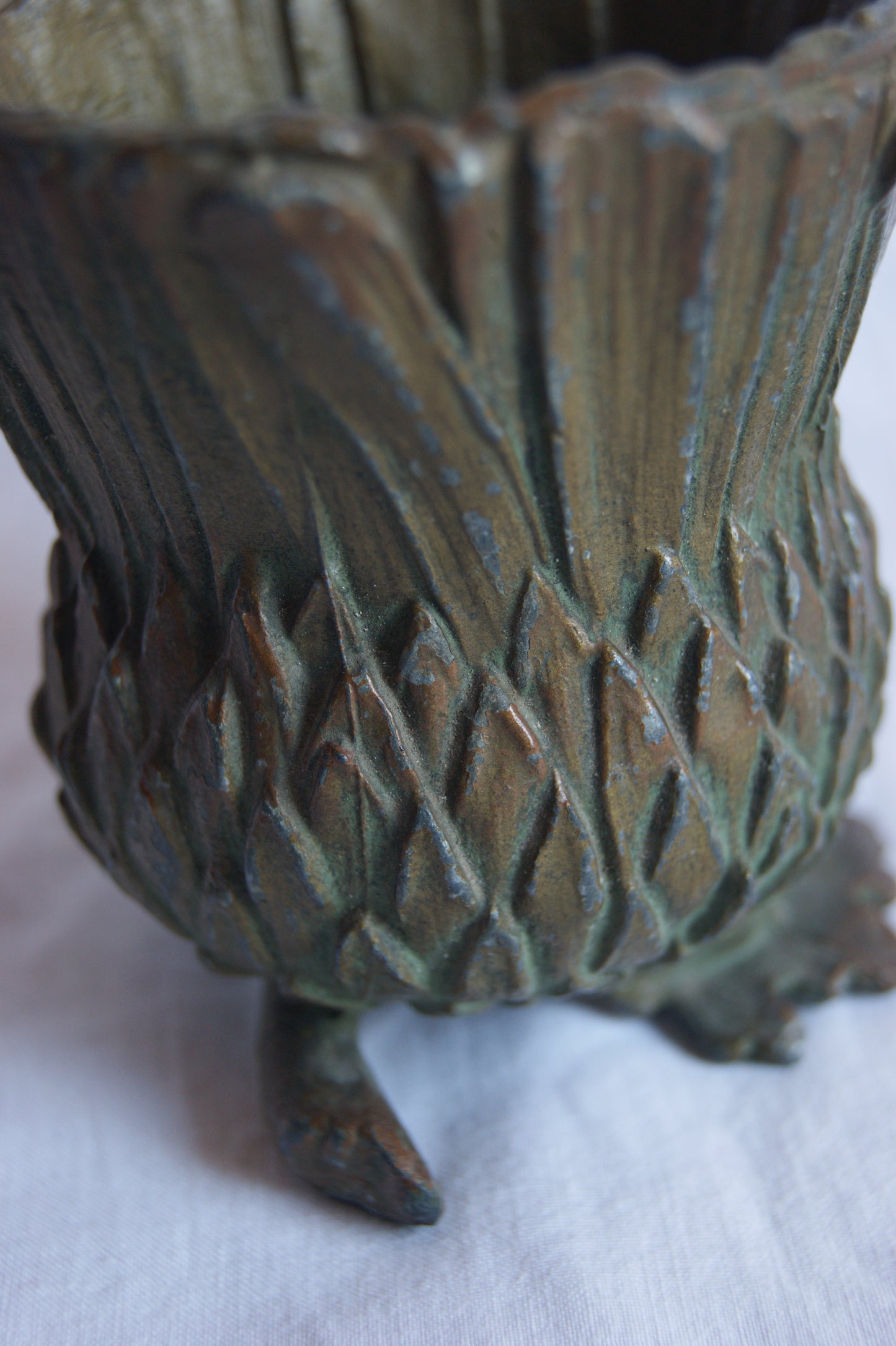 Antique Brass Milk Thistle Vessel