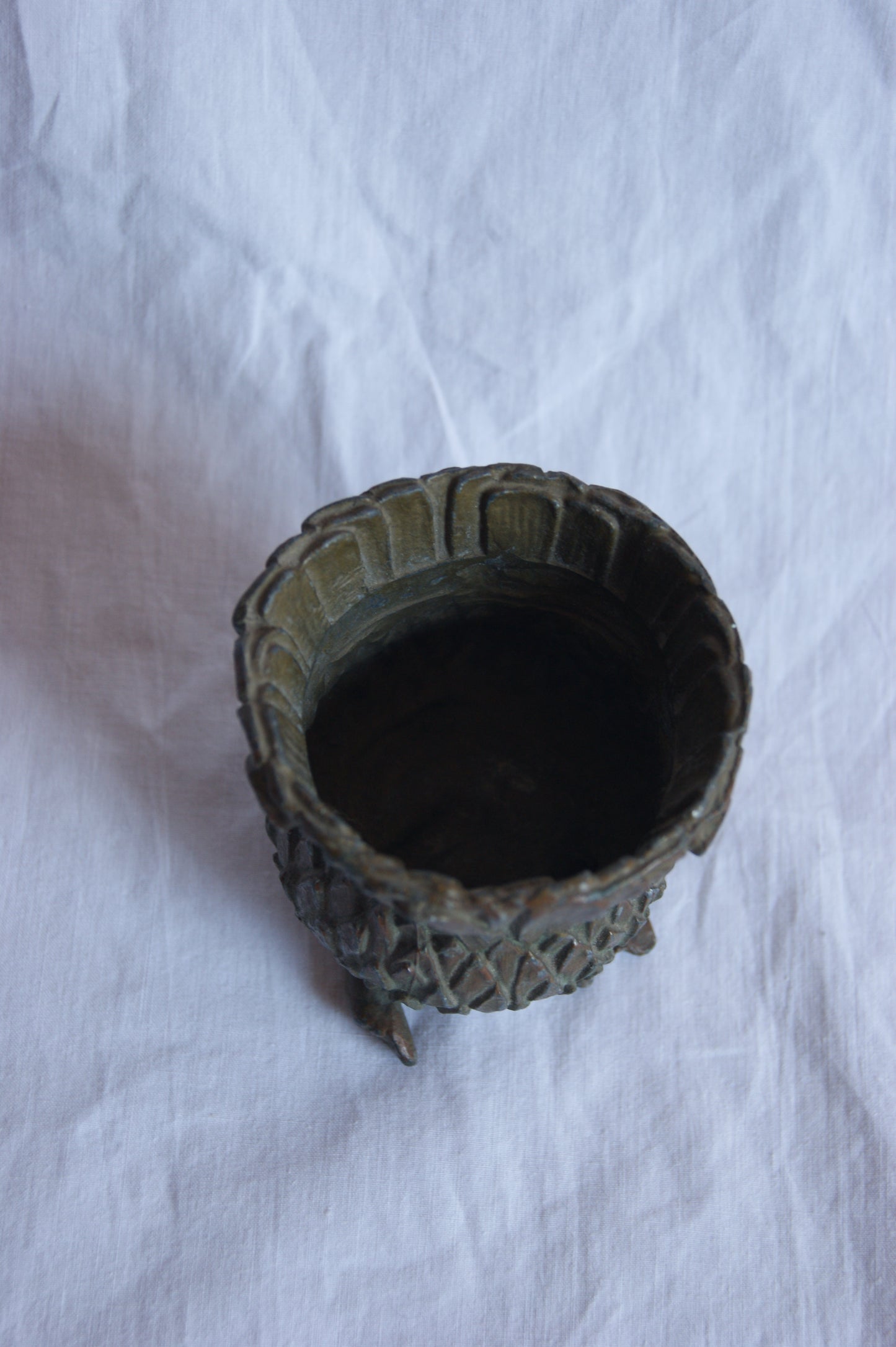 Antique Brass Milk Thistle Vessel