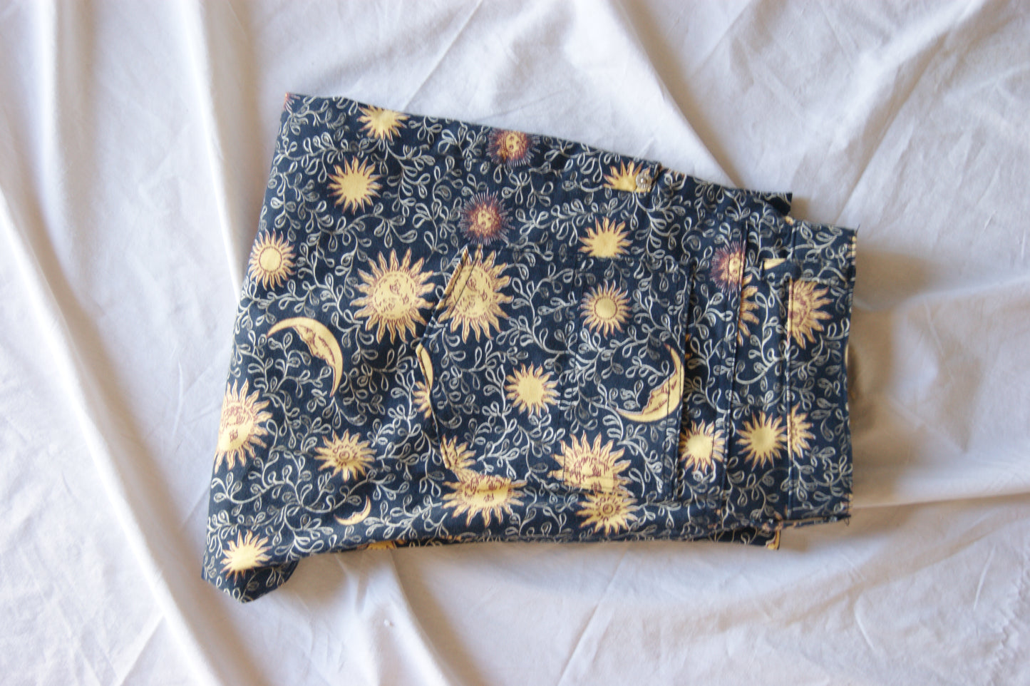 1990s Celestial Sun & Moon Cotton Trousers - M