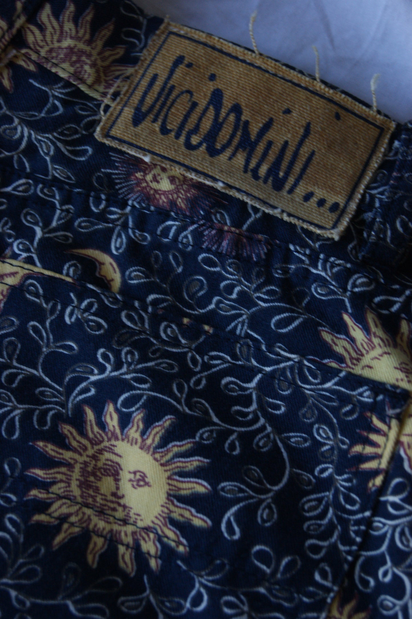 1990s Celestial Sun & Moon Cotton Trousers - M