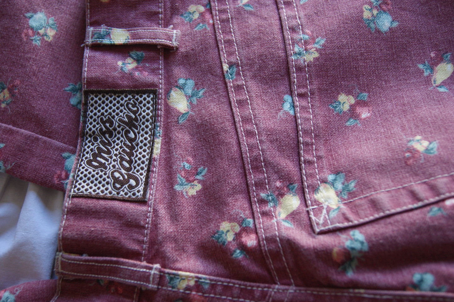 1980s Rose Meadow Fruit Print High-Waisted Trousers - M