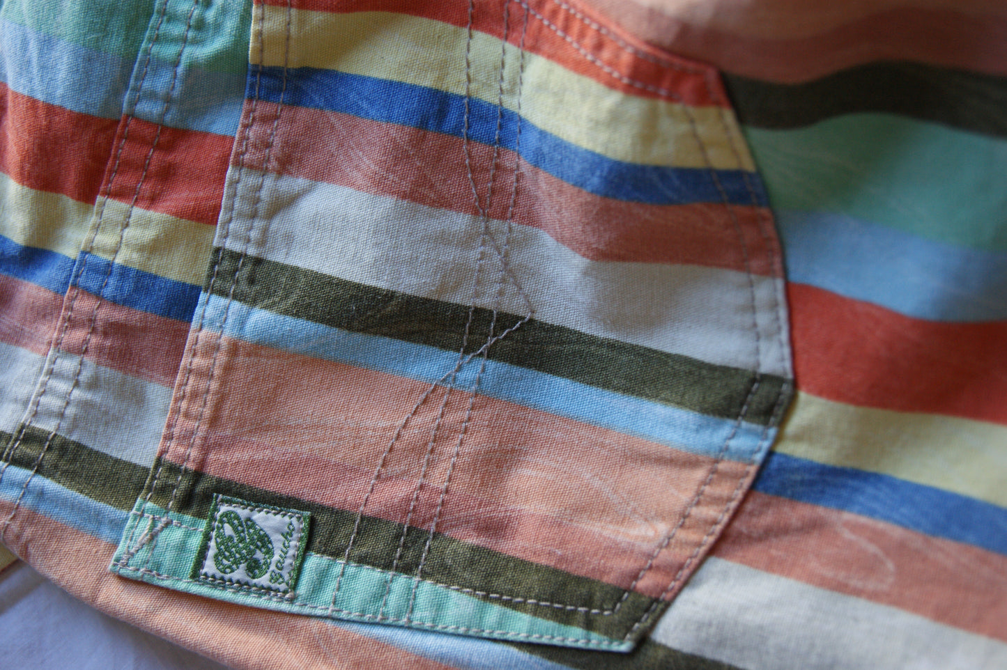 1980s Rainbow Stripe Cotton Trousers - M
