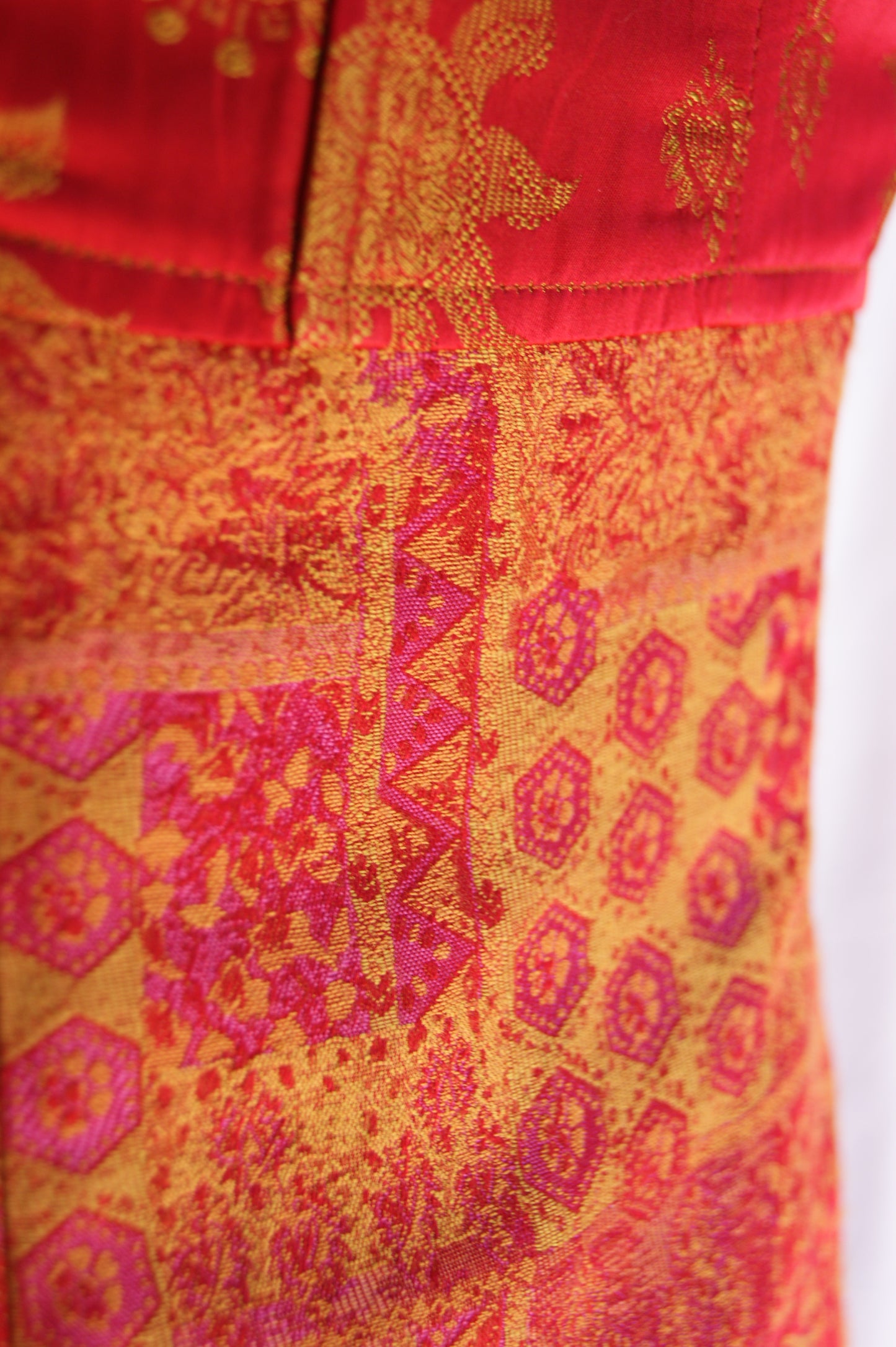 1990s Helena Sorel Celestial Ruby Corseted Dress - S/M