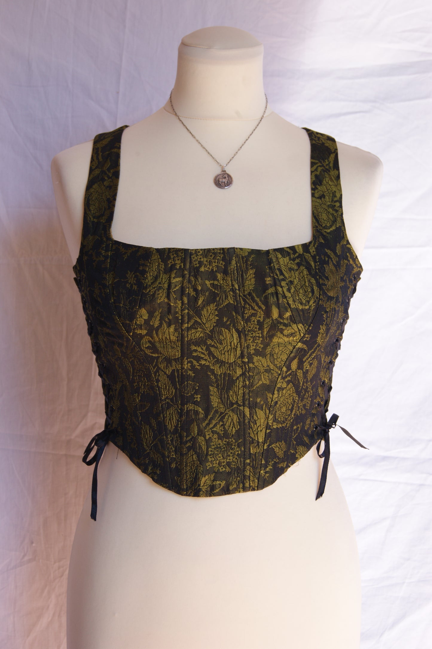 1990s Helena Sorel Botanical Brocade Corset - XS/S