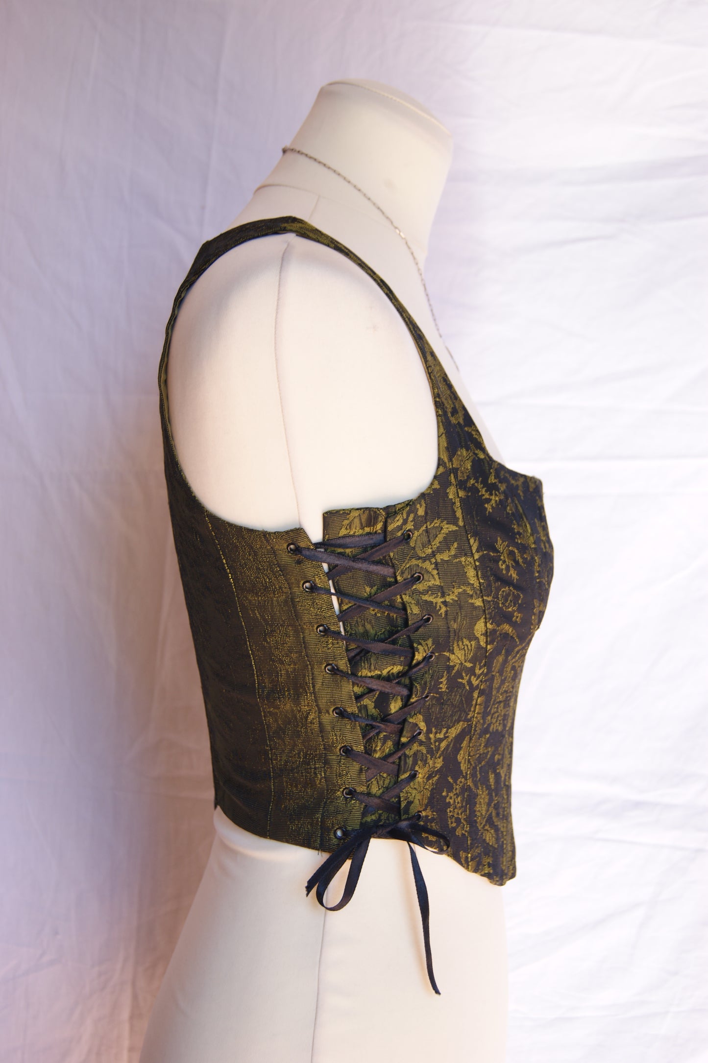 1990s Helena Sorel Botanical Brocade Corset - XS/S