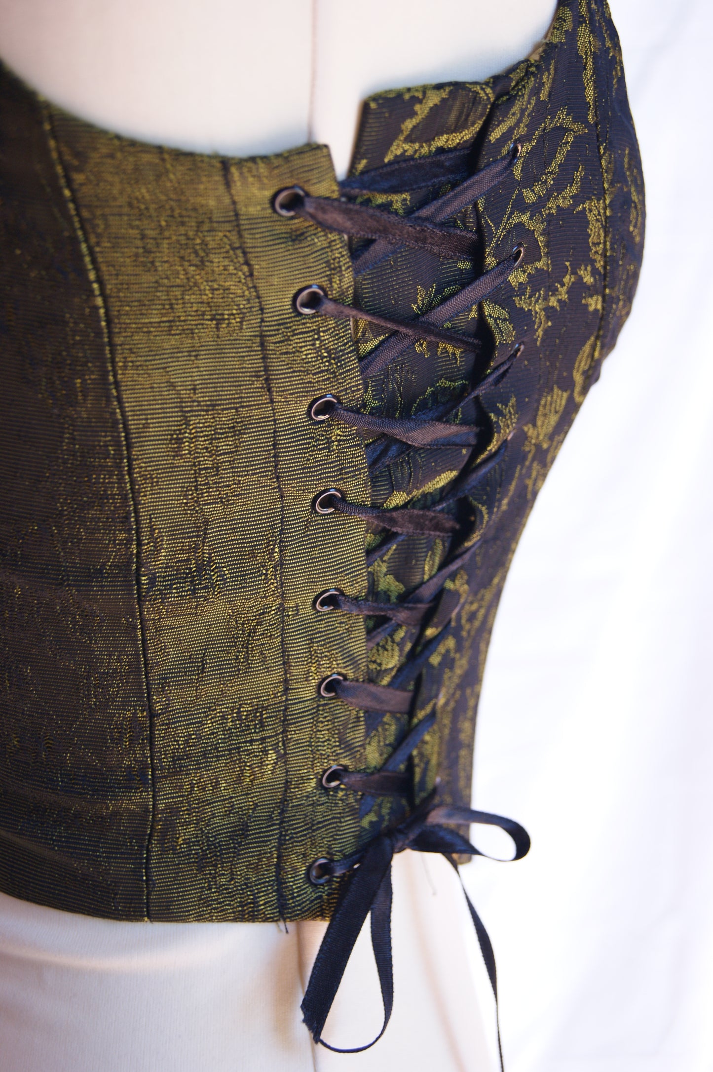 1990s Helena Sorel Botanical Brocade Corset - XS/S