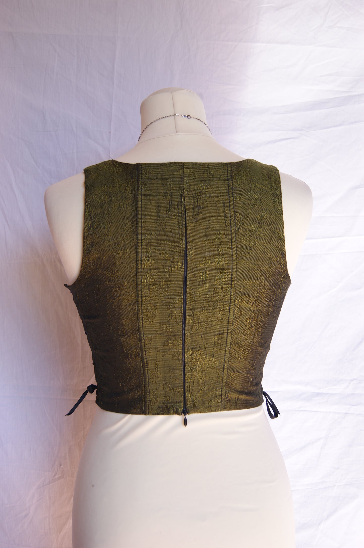 1990s Helena Sorel Botanical Brocade Corset - XS/S