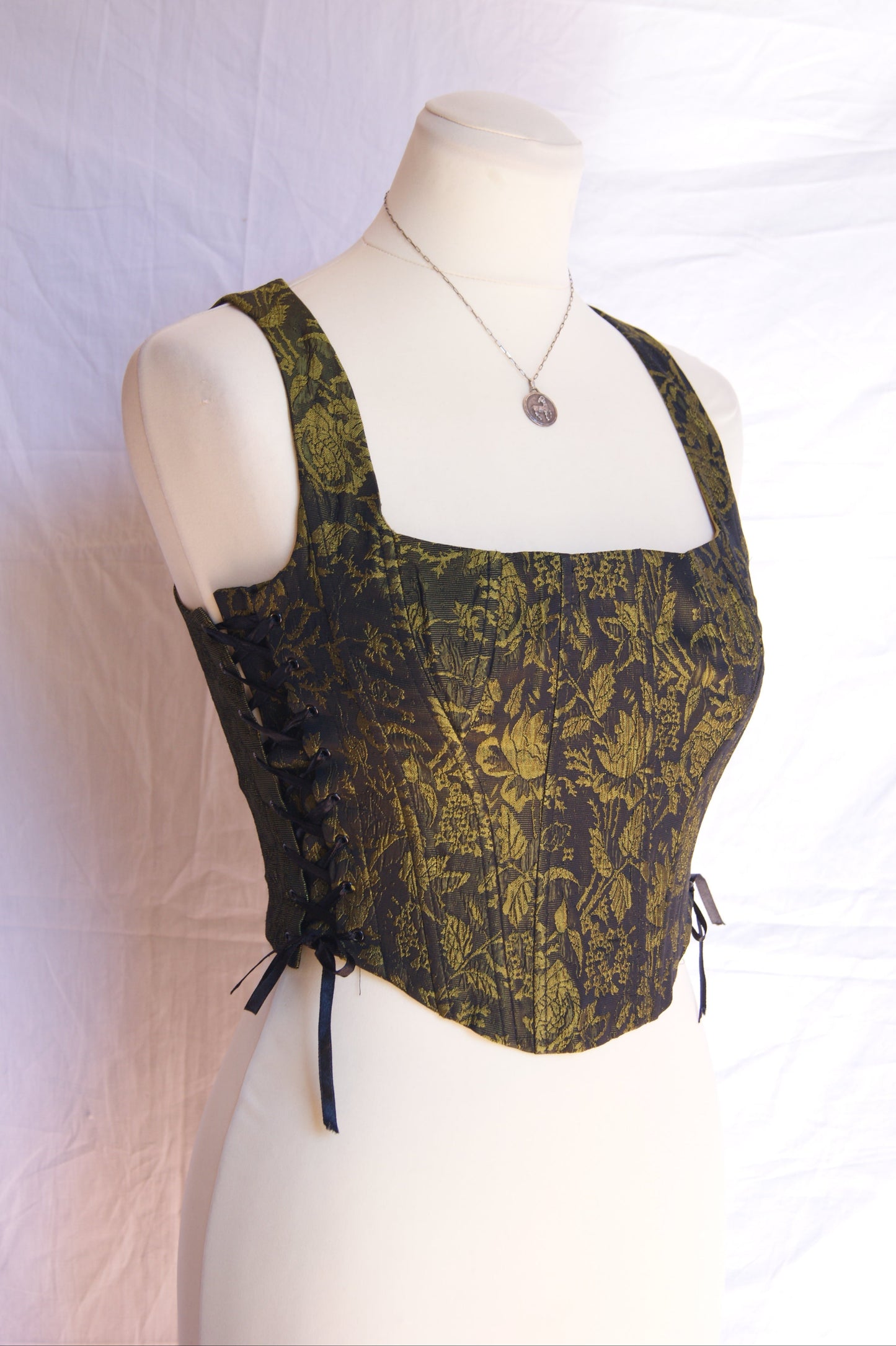 1990s Helena Sorel Botanical Brocade Corset - XS/S