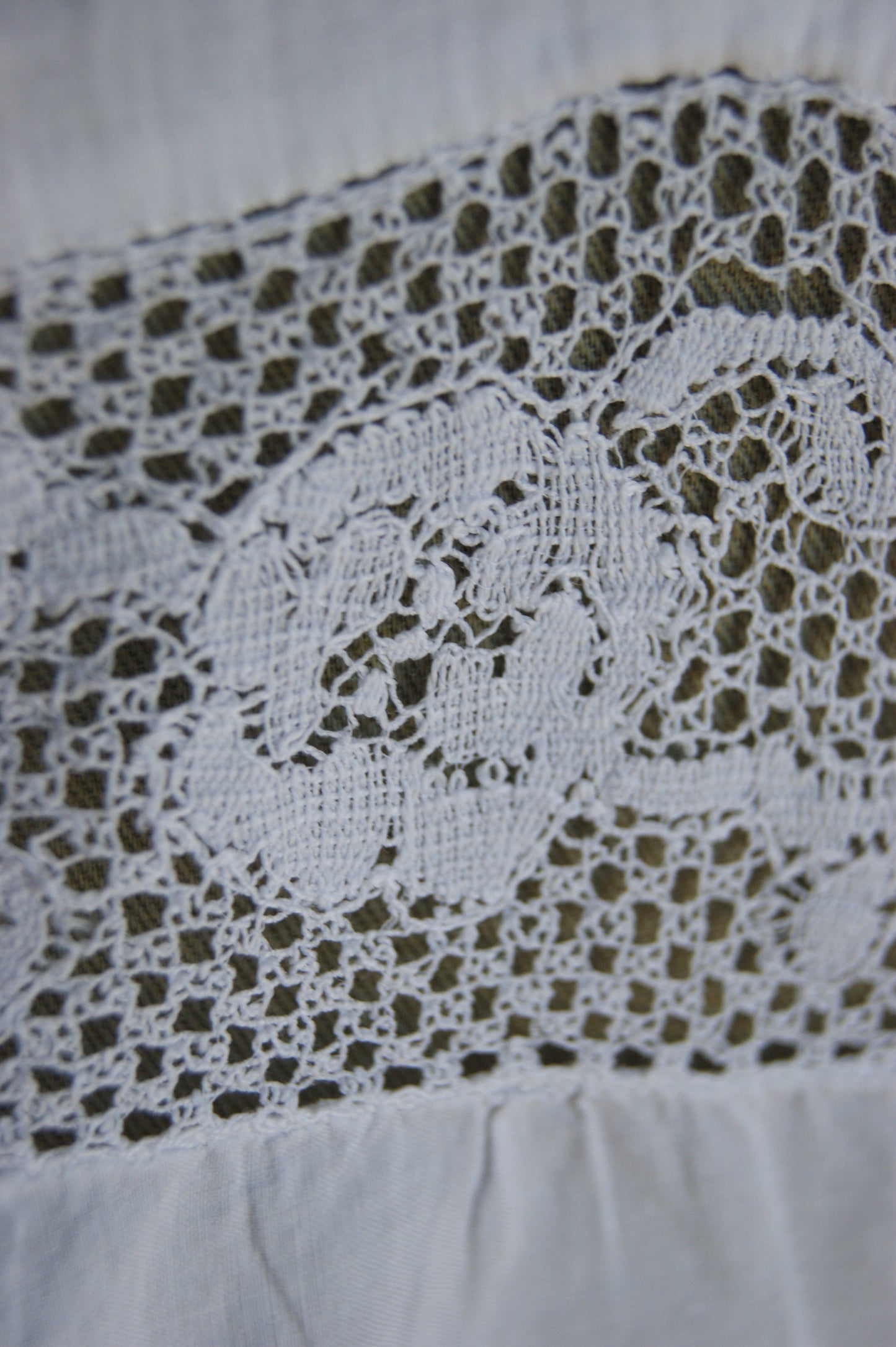 Late 1800s Hand-Made Cotton Corset Cover with Lacework - S
