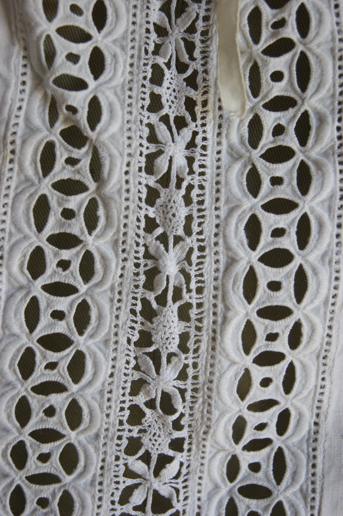 Late 1800s Antique Cotton Corset Cover with Intricate Lacework Trim - S
