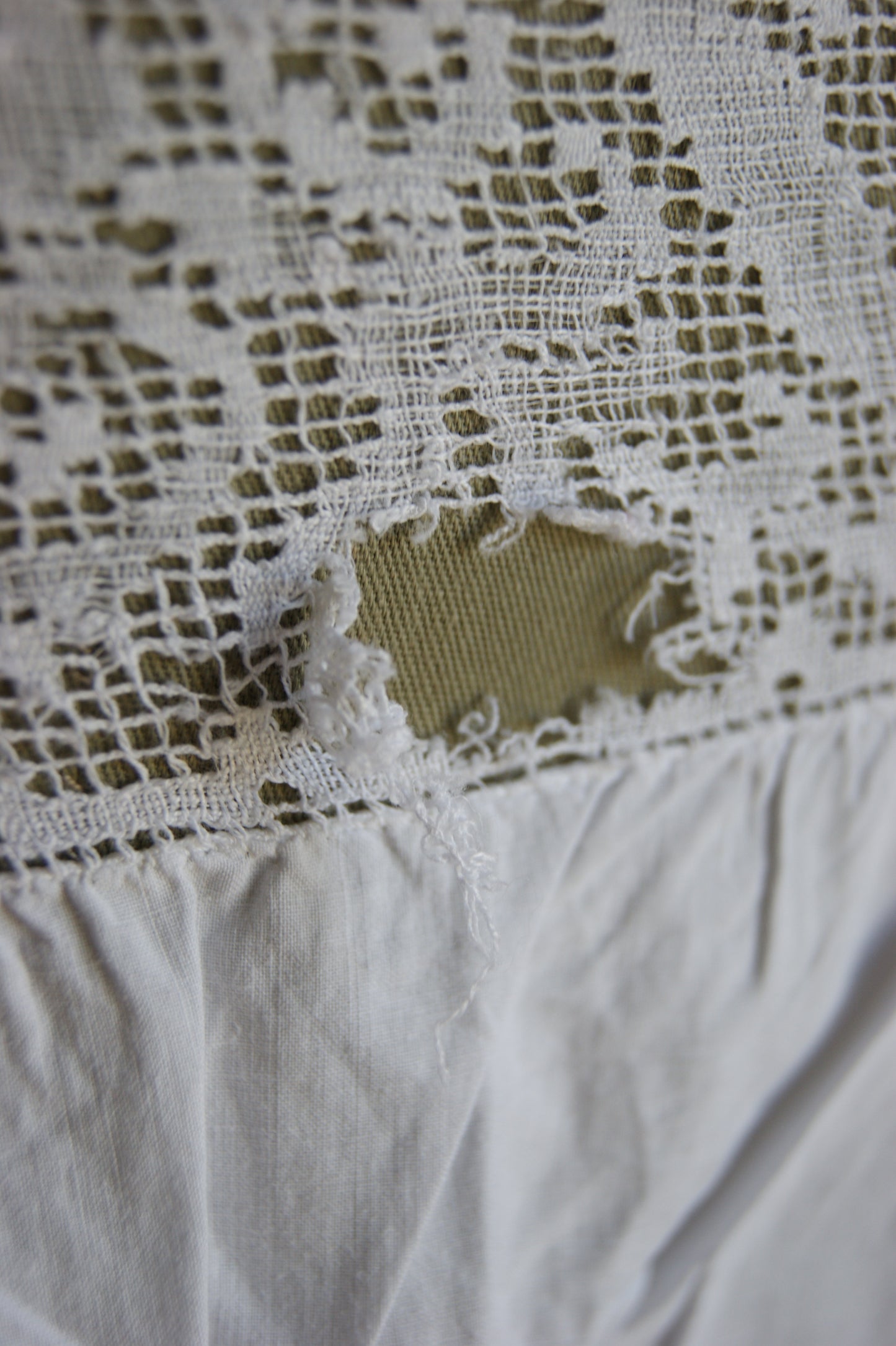 Late 1800s Antique White Cotton Camisole with Hand-Crocheted Lace Trim