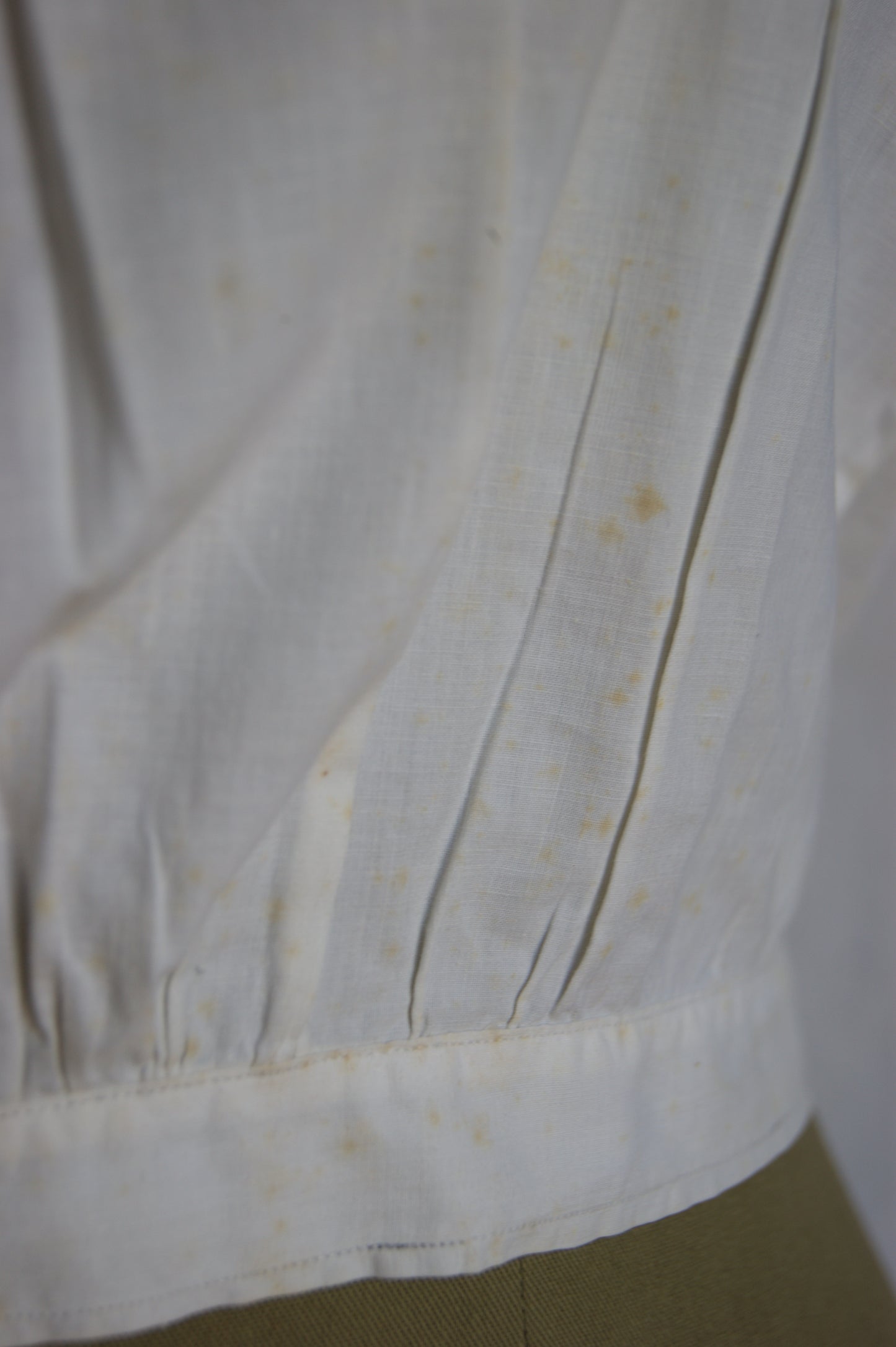 1800s Hand-Stitched Cotton Corset Cover with Eyelet Lacework - S