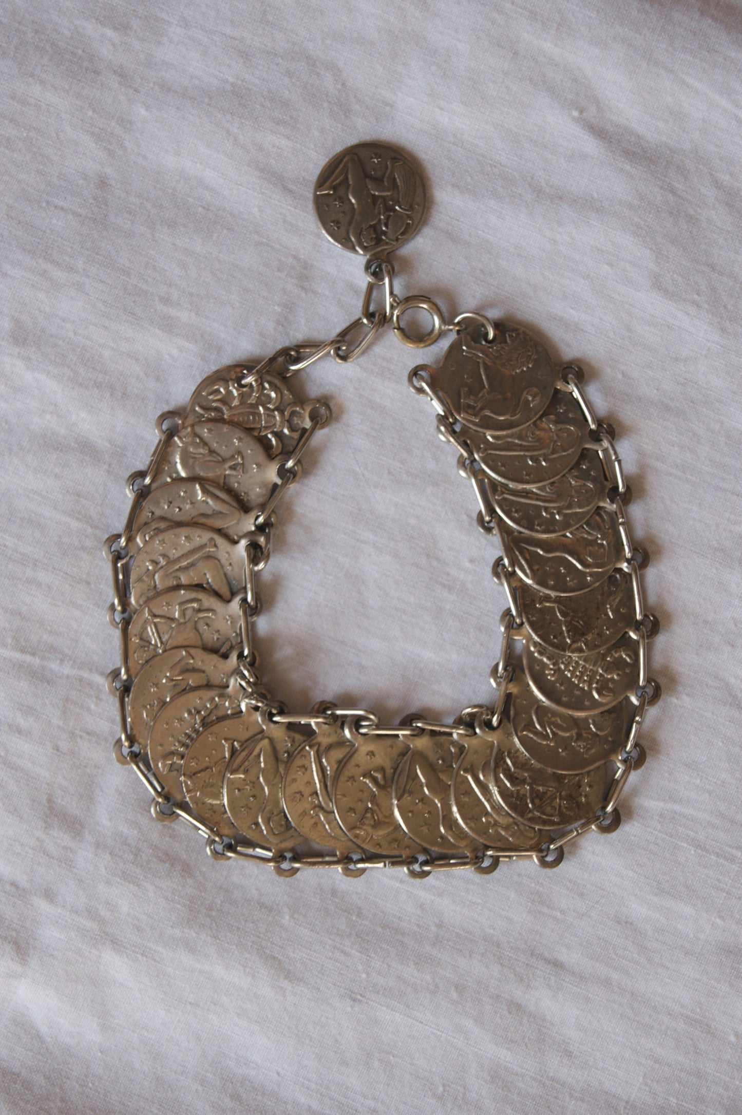 1960s Celestial Zodiac Coin Bracelet