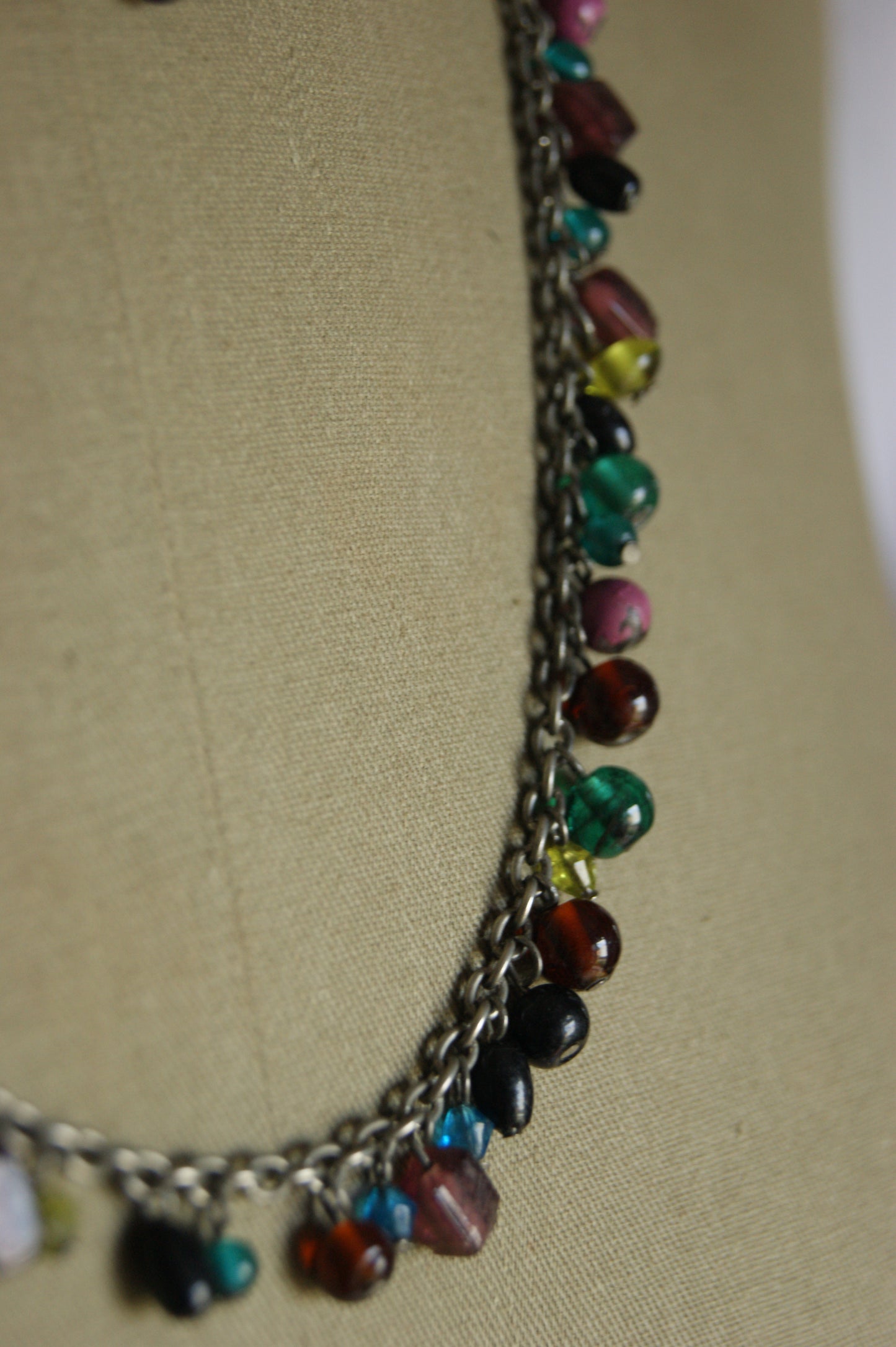 1980s Rainbow Bead Statement Necklace