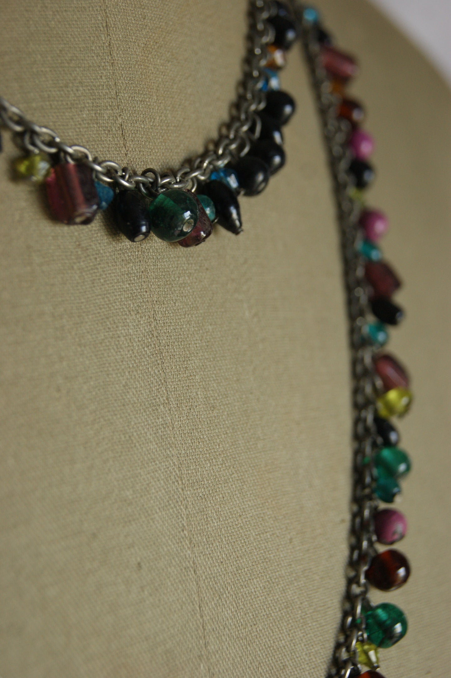 1980s Rainbow Bead Statement Necklace