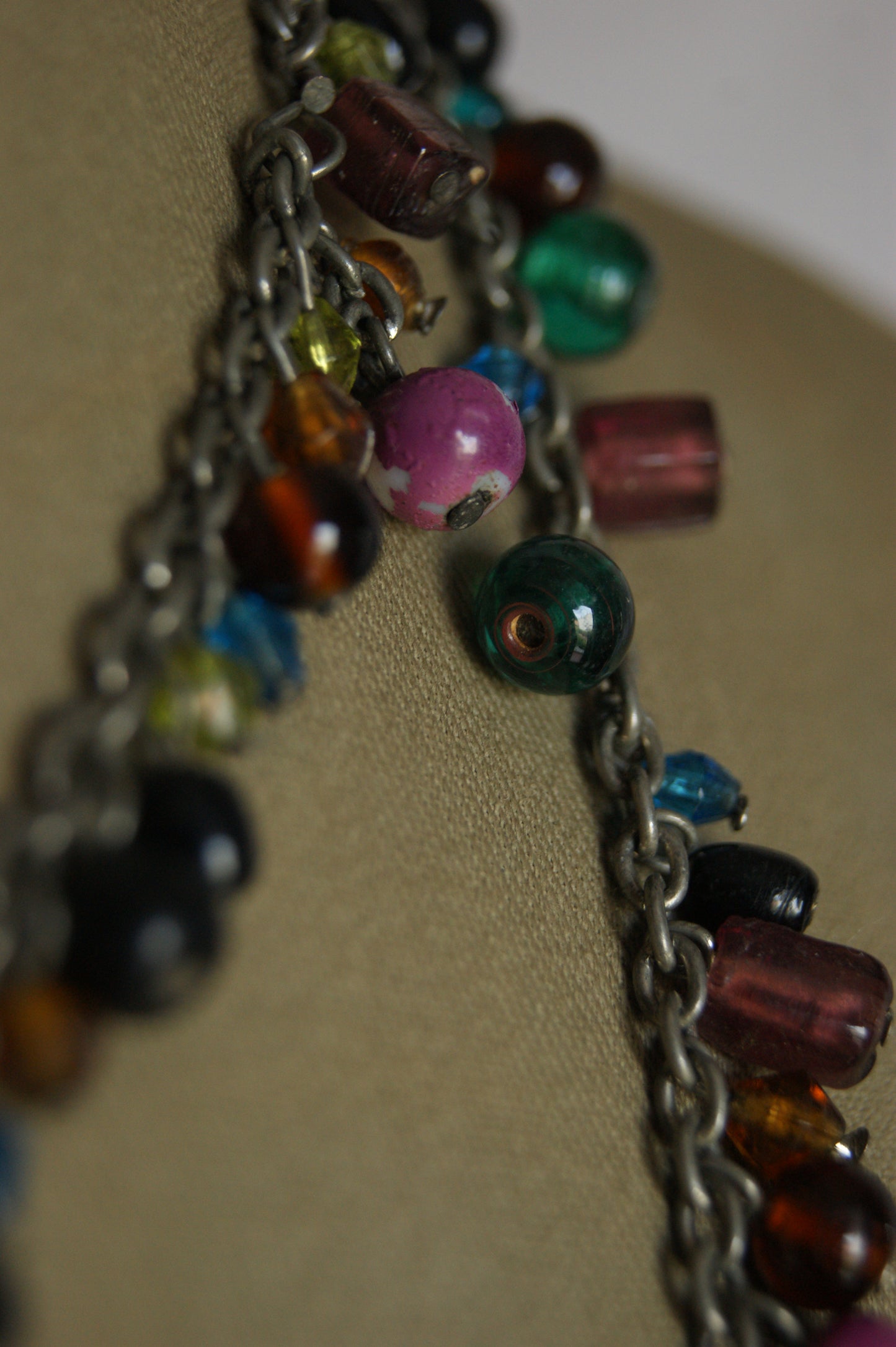 1980s Rainbow Bead Statement Necklace