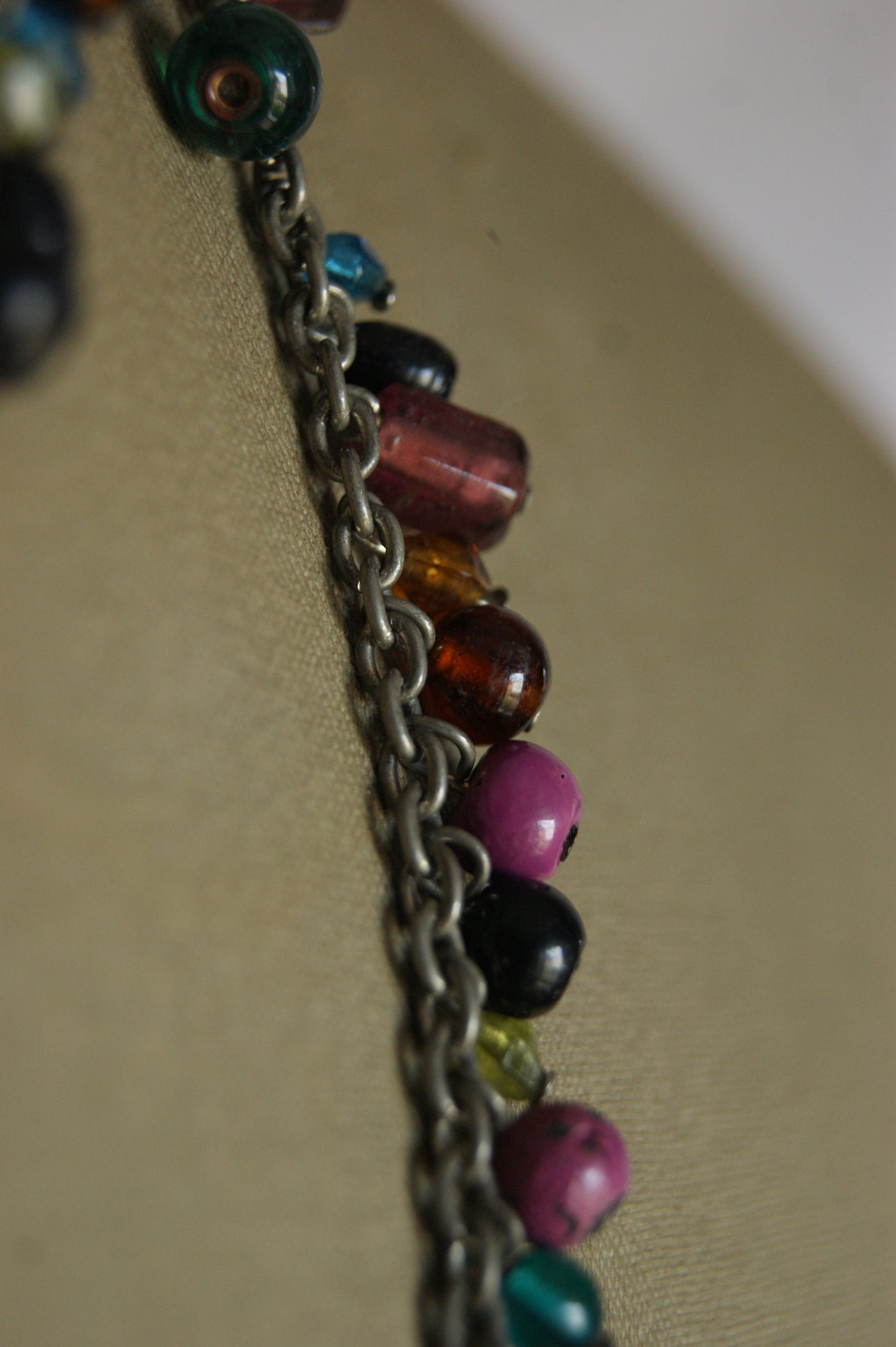 1980s Rainbow Bead Statement Necklace