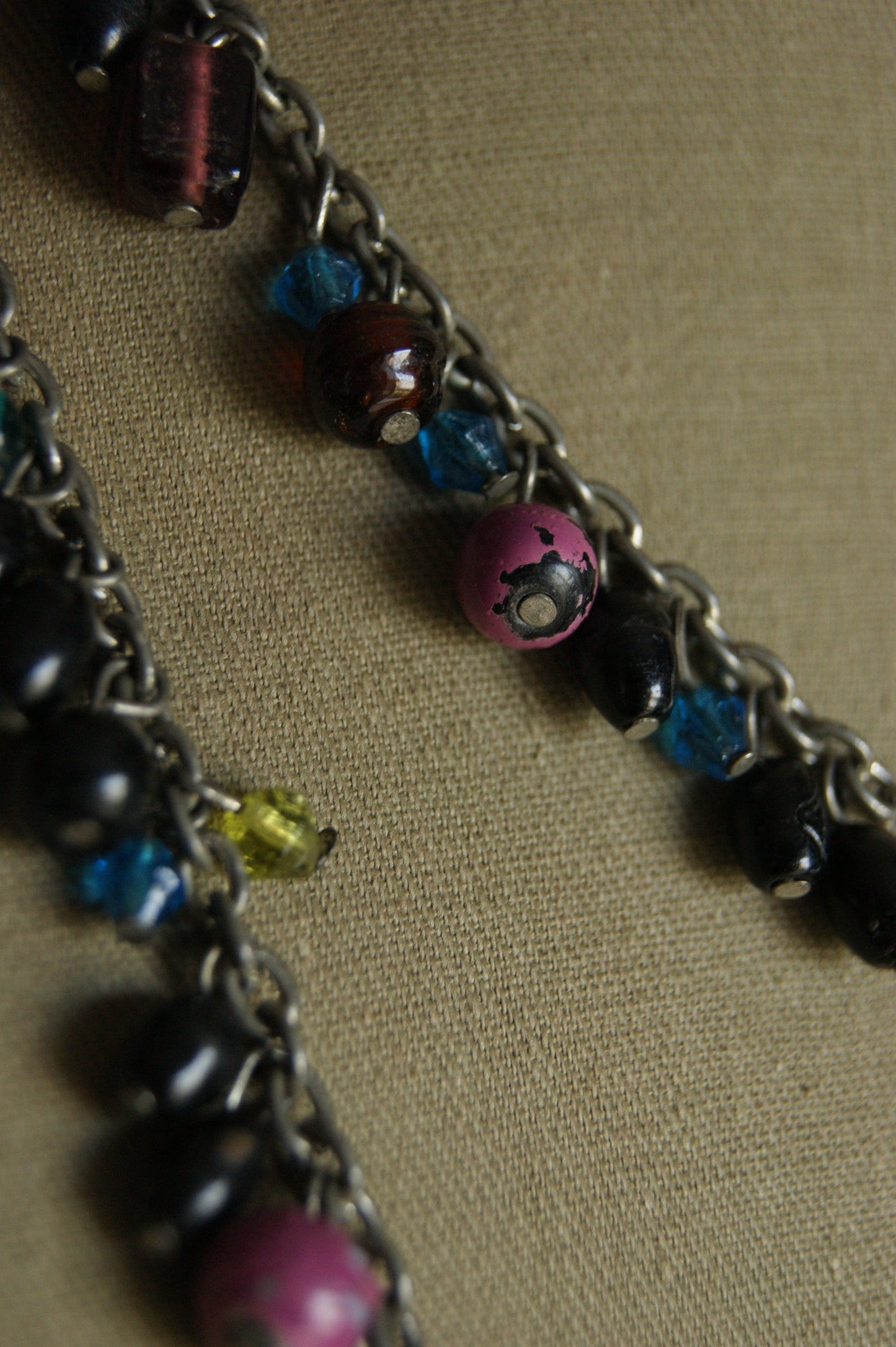 1980s Rainbow Bead Statement Necklace