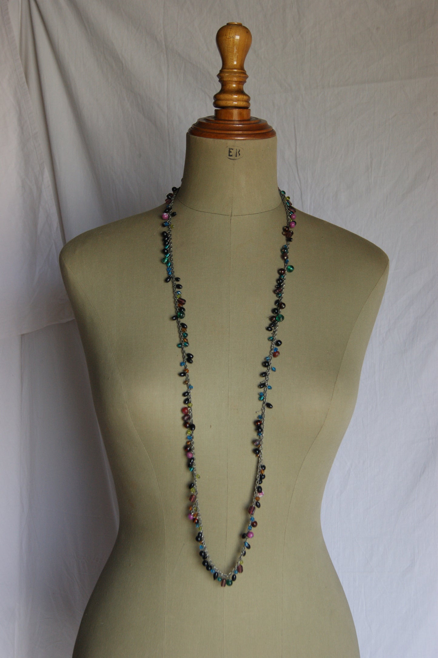 1980s Rainbow Bead Statement Necklace