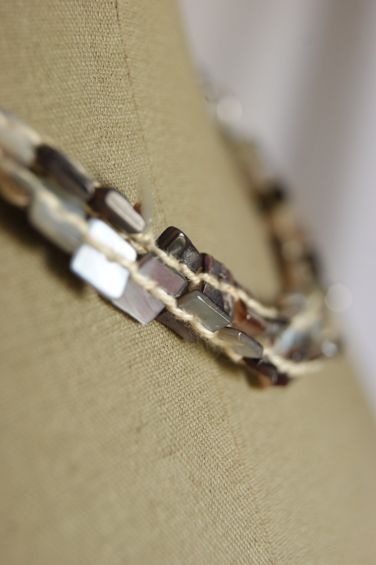 1970s Handcrafted Multi-Strand Stone & Shell Necklace