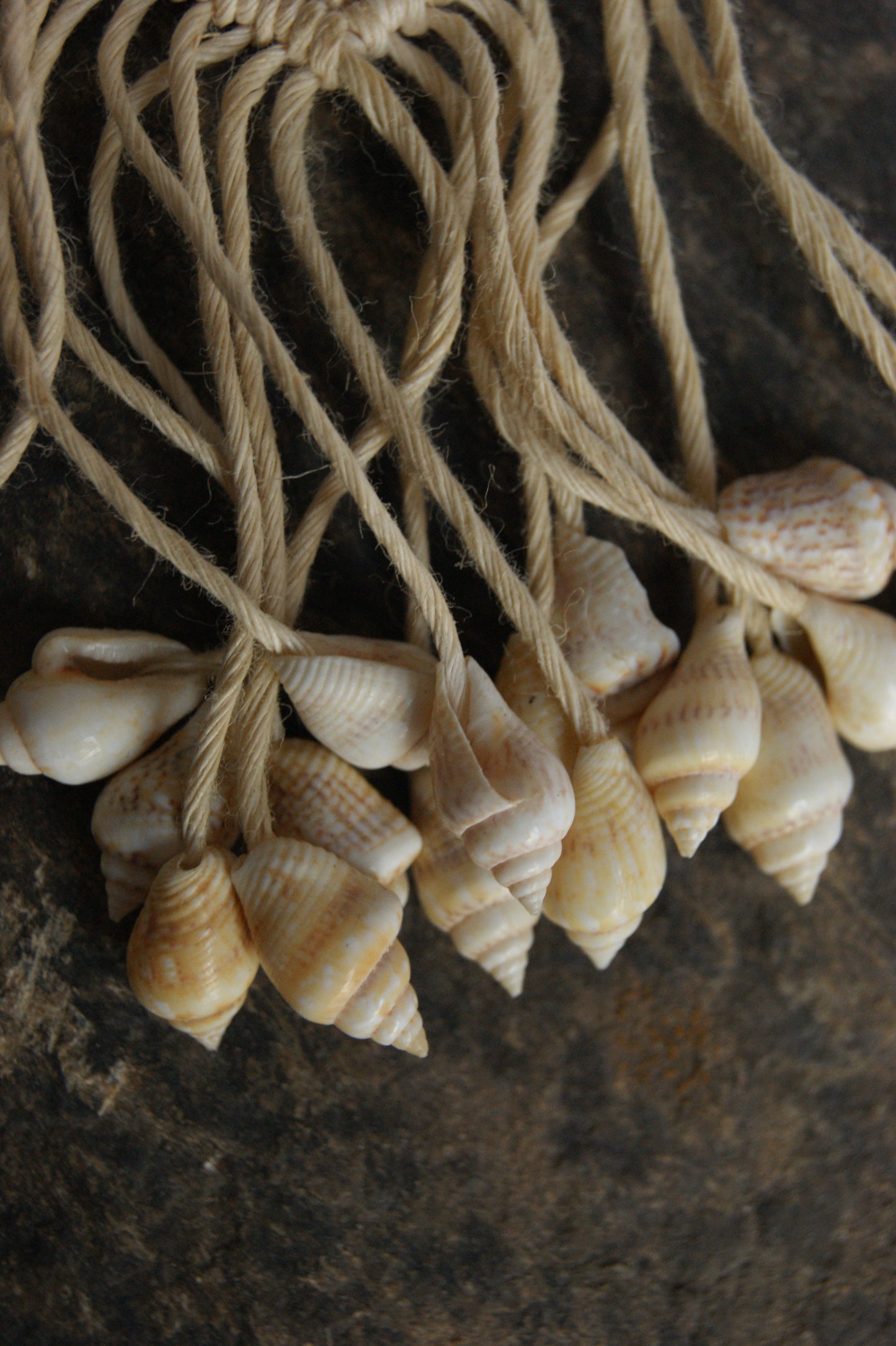 1980s Handcrafted Shell & Macramé Tassel Necklace
