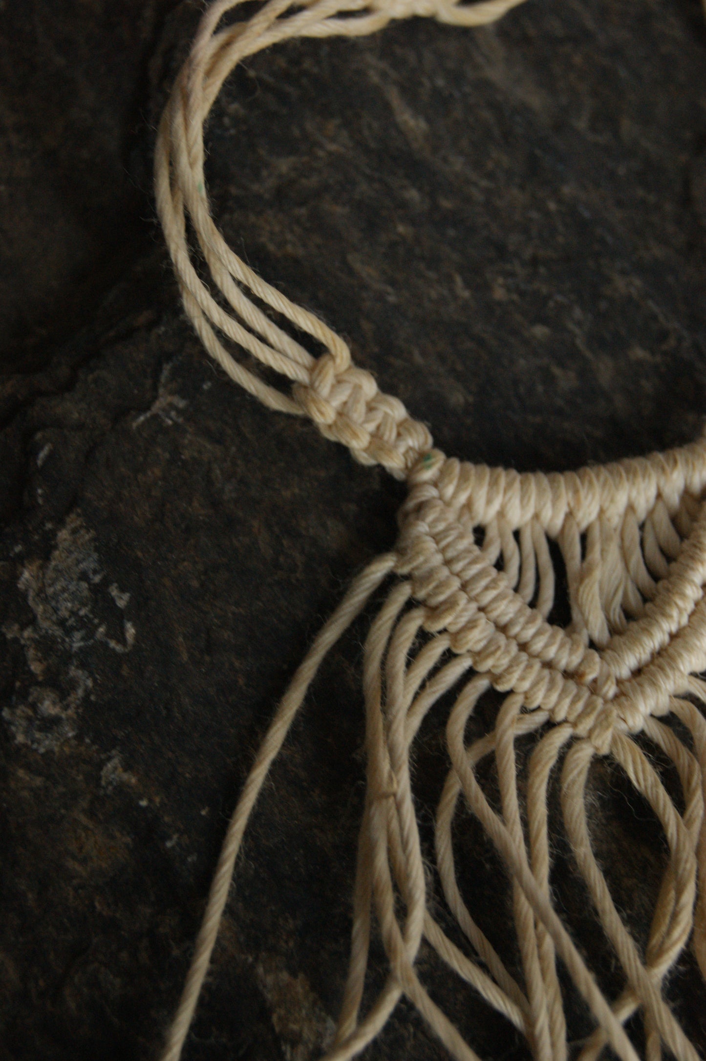 1980s Handcrafted Shell & Macramé Tassel Necklace