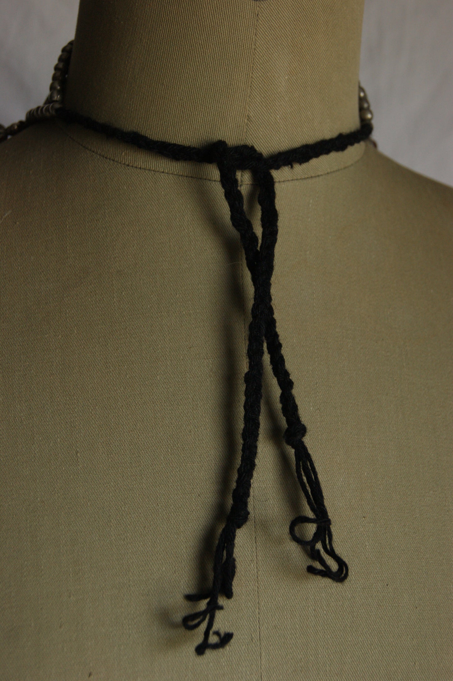 Antique Indian Multi-Wear Silver Choker with Mirror Work & Carnelian Beads