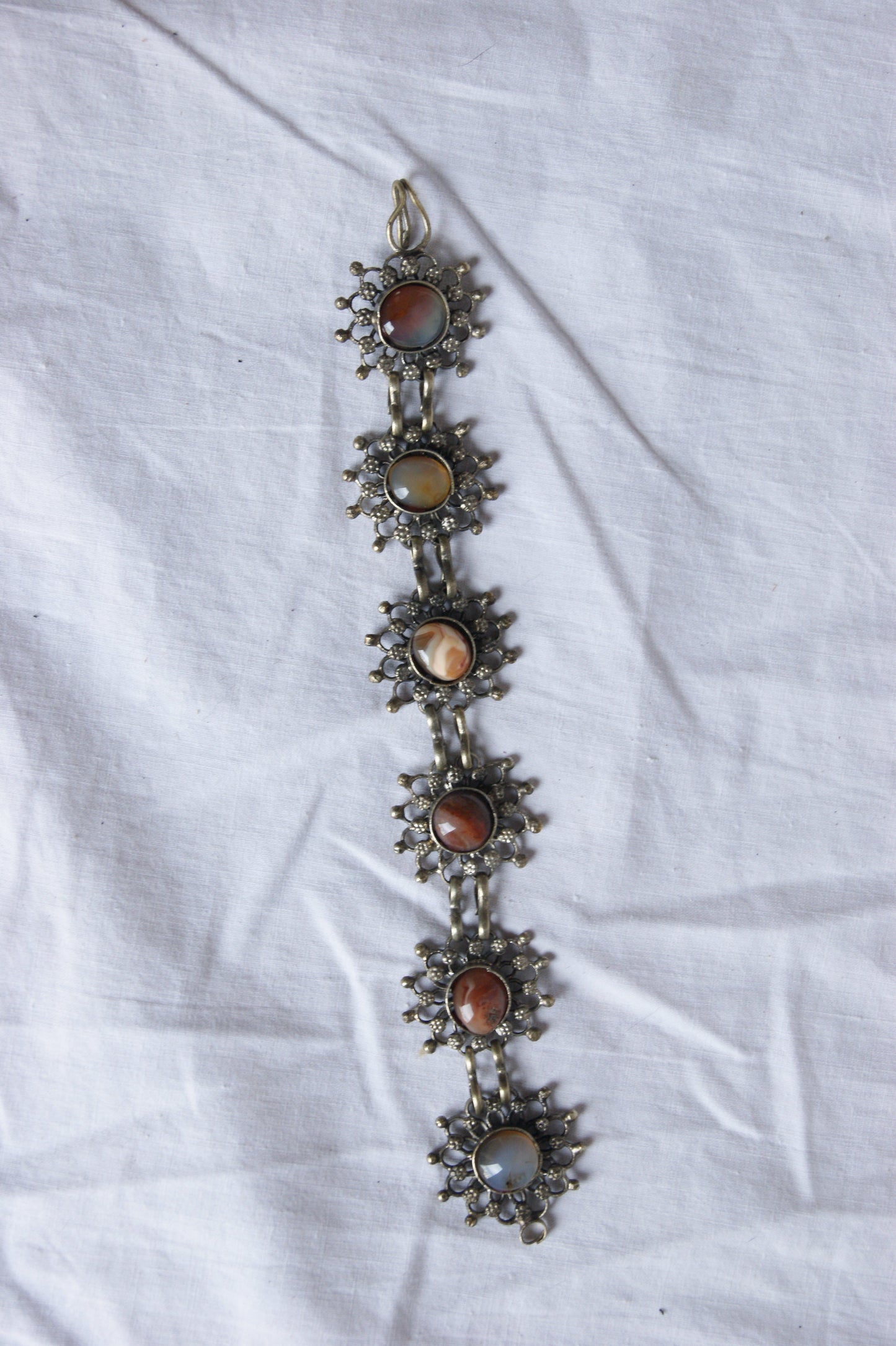 Antique Indian Traditional Silver-Plated Sunburst Bracelet