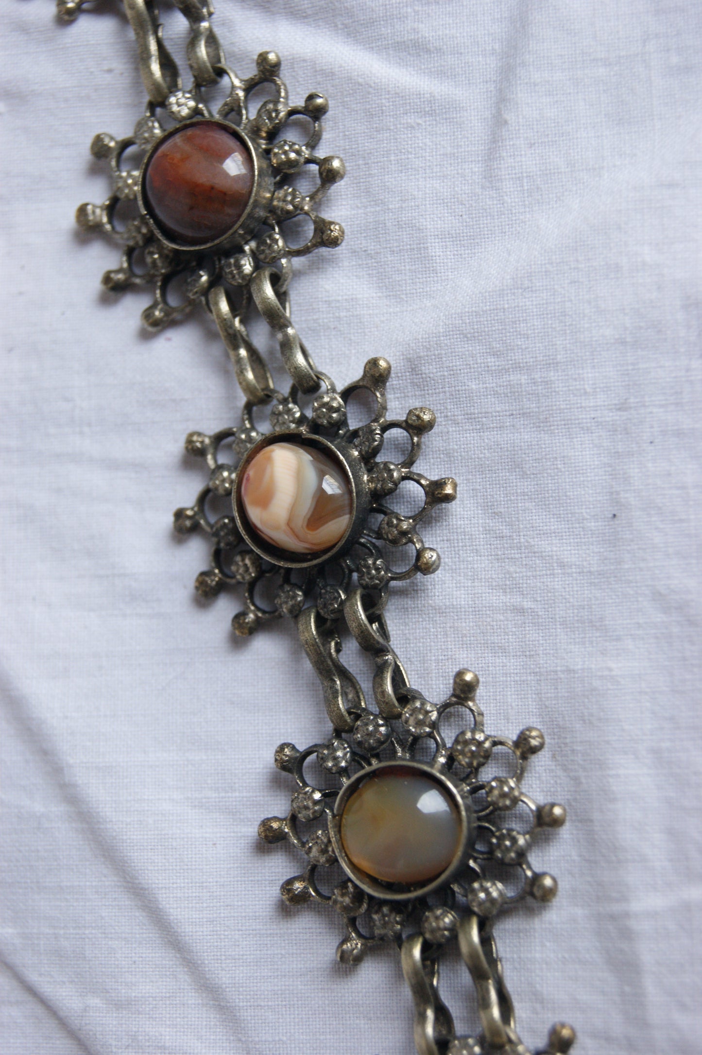 Antique Indian Traditional Silver-Plated Sunburst Bracelet