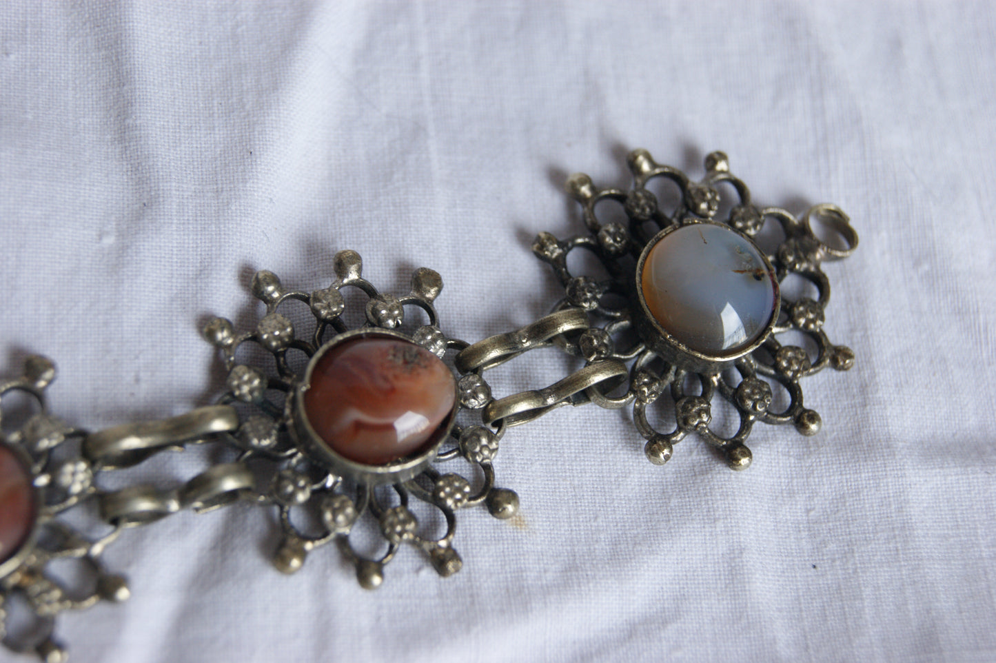 Antique Indian Traditional Silver-Plated Sunburst Bracelet