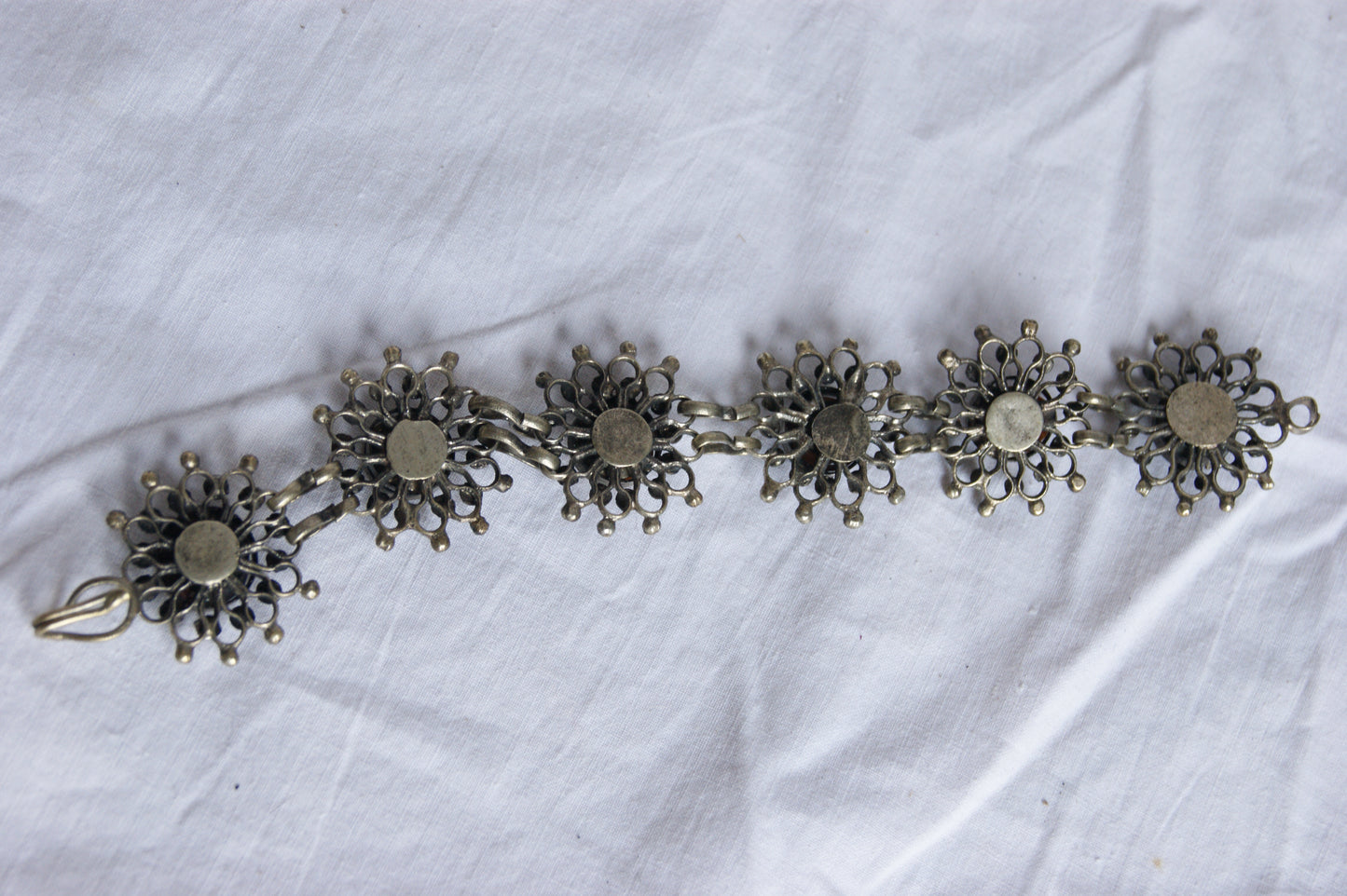 Antique Indian Traditional Silver-Plated Sunburst Bracelet
