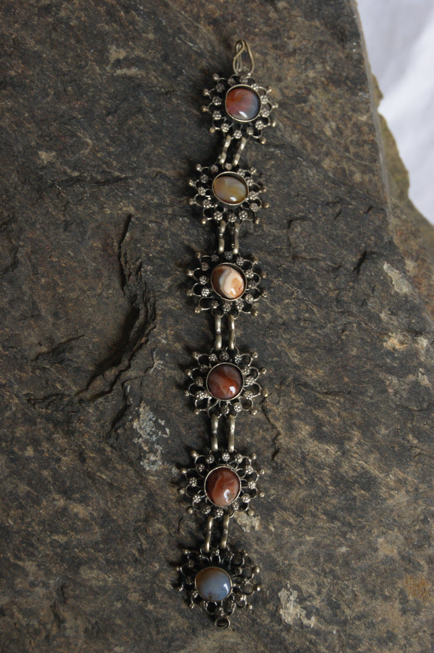 Antique Indian Traditional Silver-Plated Sunburst Bracelet