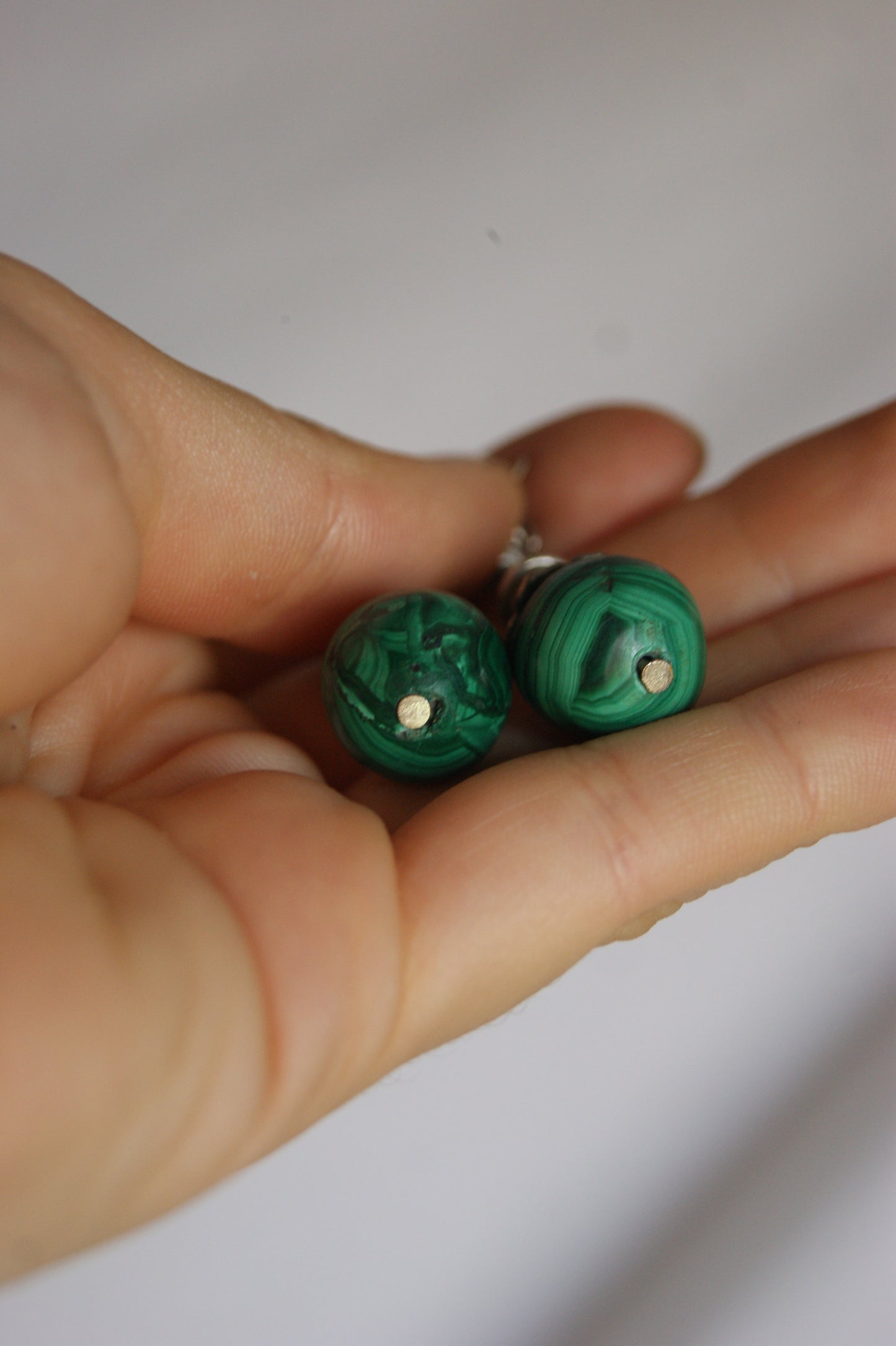 1970s Talisman Malachite Drop Earrings