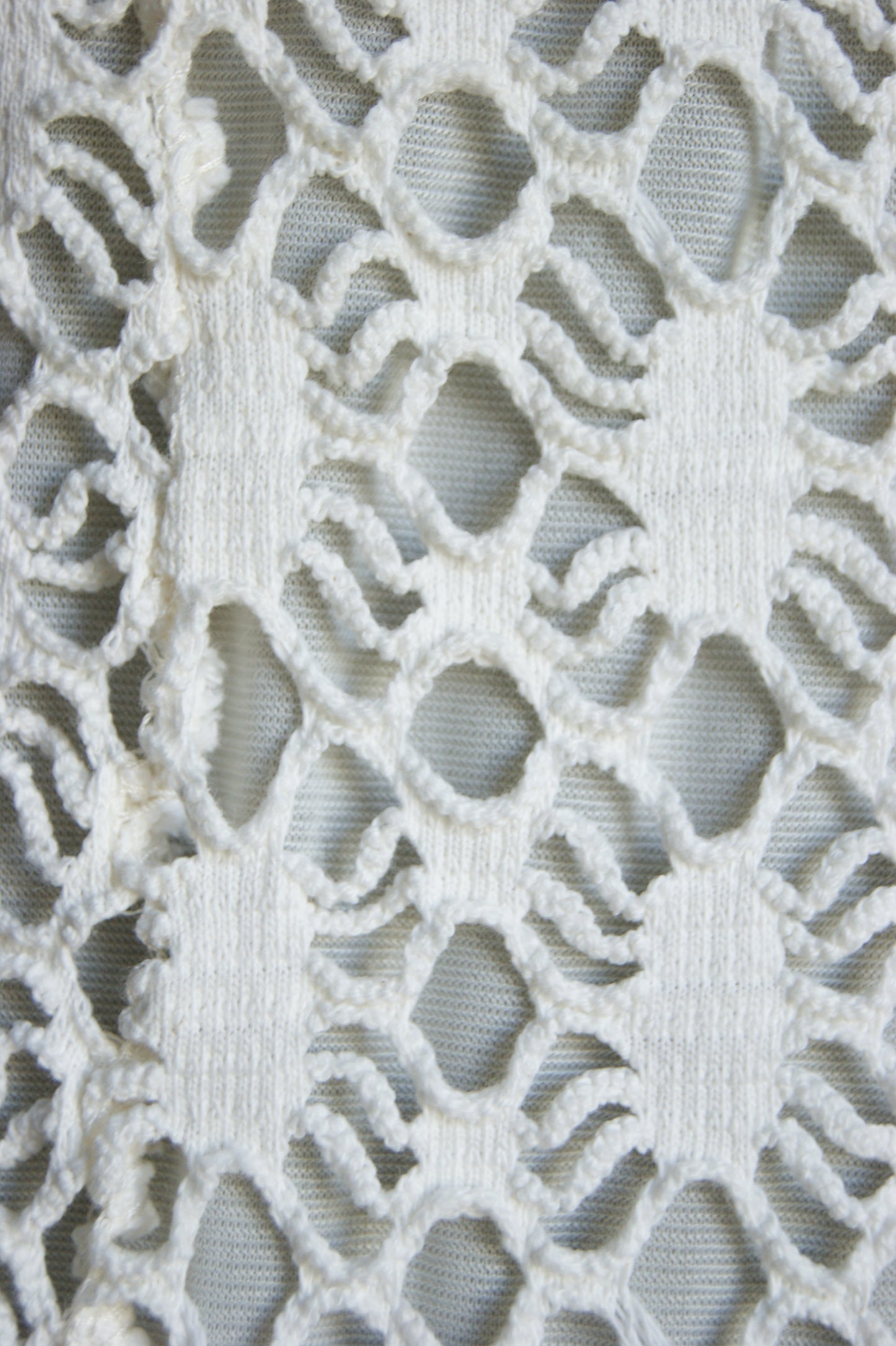 1970s Cotton Lace Dress with Waist Tie - S/M