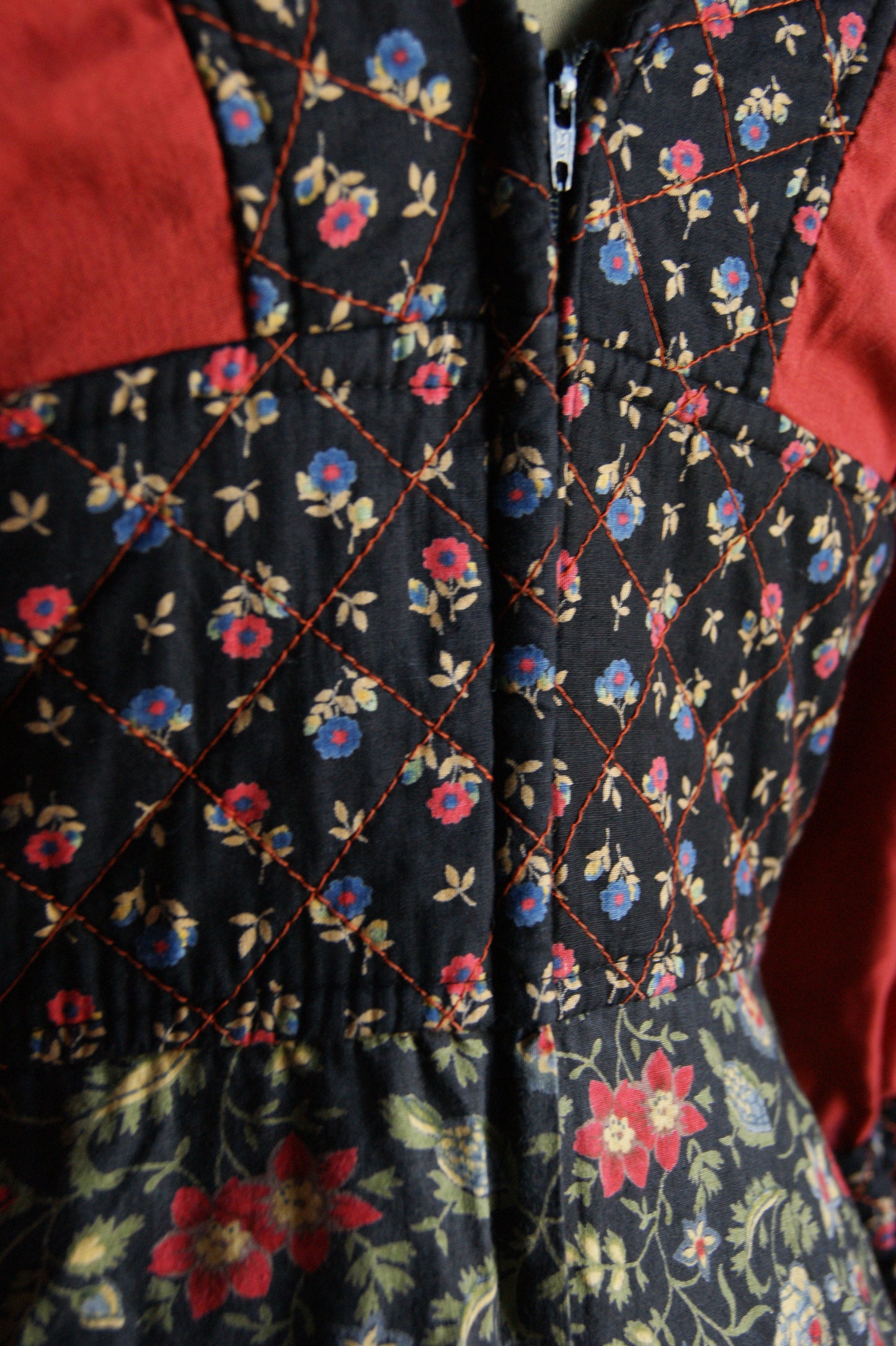 1970s Shubette of London Quilted Maxi Kimono Dress - M