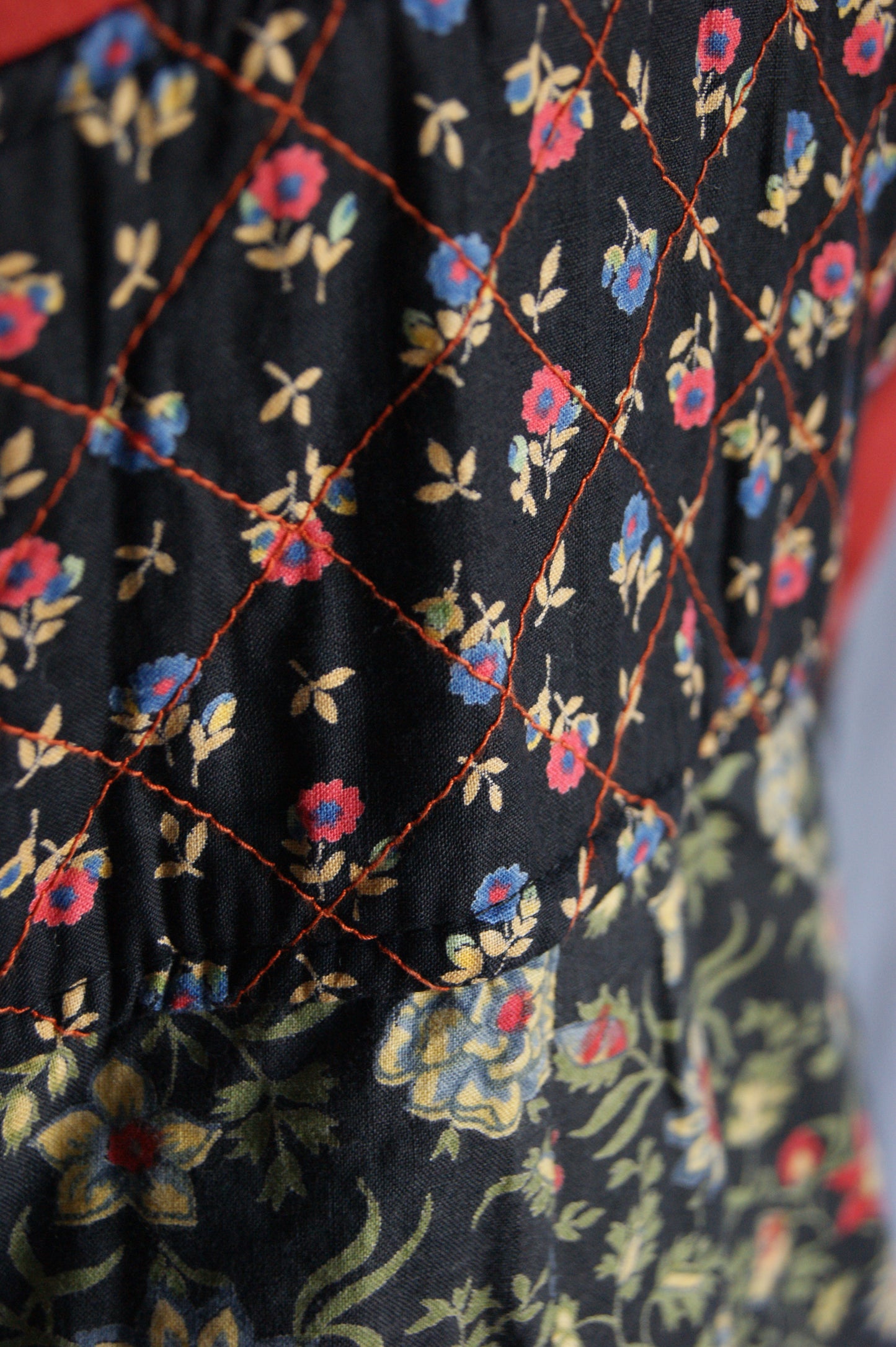 1970s Shubette of London Quilted Maxi Kimono Dress - M