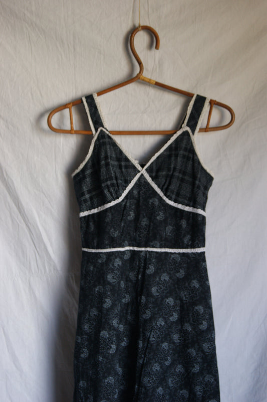 1970s Hand-Sewn Tartan & Paisley Folk Dress - XS