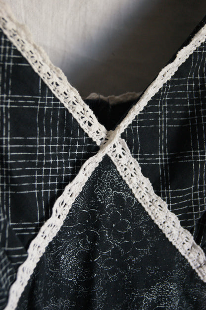 1970s Hand-Sewn Tartan & Paisley Folk Dress - XS