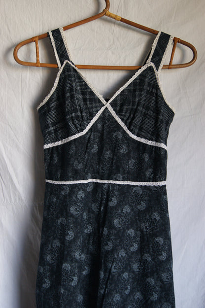 1970s Hand-Sewn Tartan & Paisley Folk Dress - XS