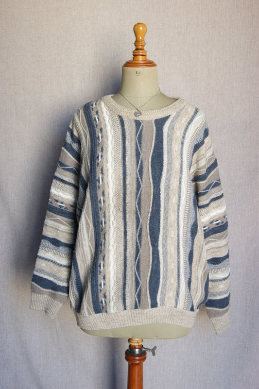 1980s Textured Knit Sweater - L
