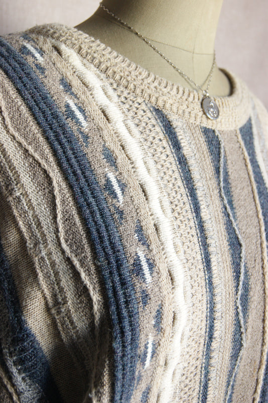 1980s Textured Knit Sweater - L
